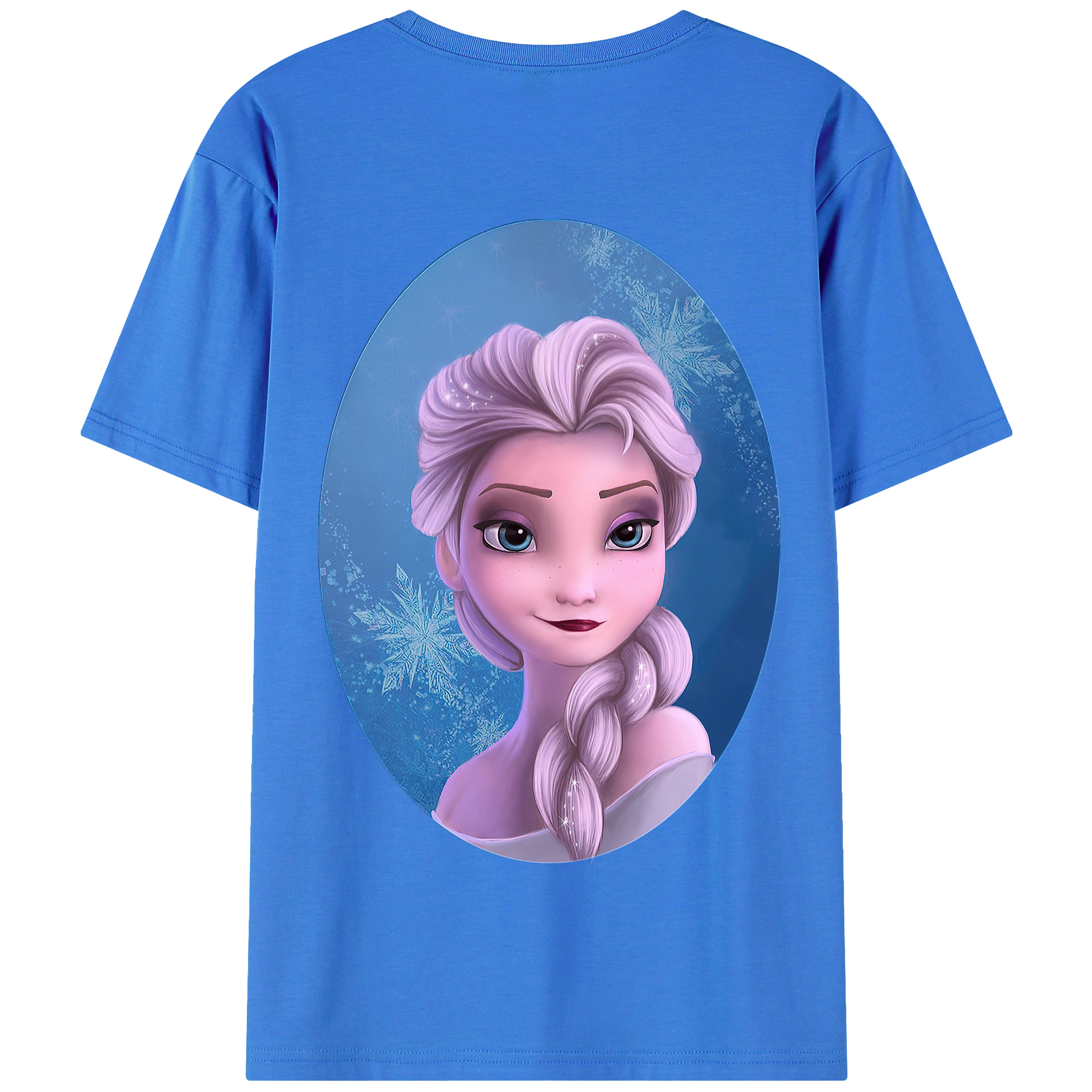（画像用） アナと雪の女王 アンナ エルサ Frozen Anna Elsa 綿100％半袖Tシャツ（背面プリント）