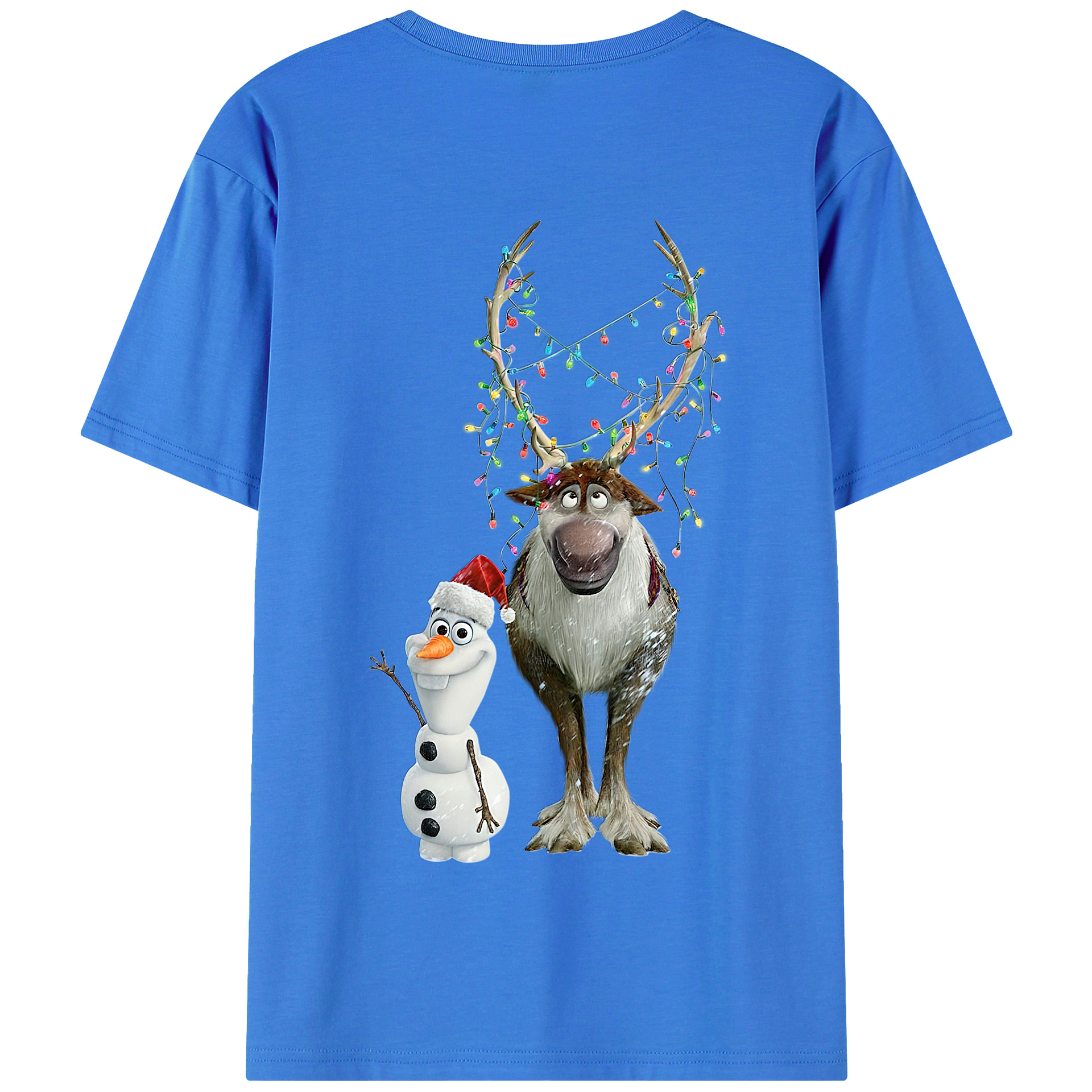 （画像用） アナと雪の女王 アンナ エルサ Frozen Anna Elsa 綿100％半袖Tシャツ（背面プリント）