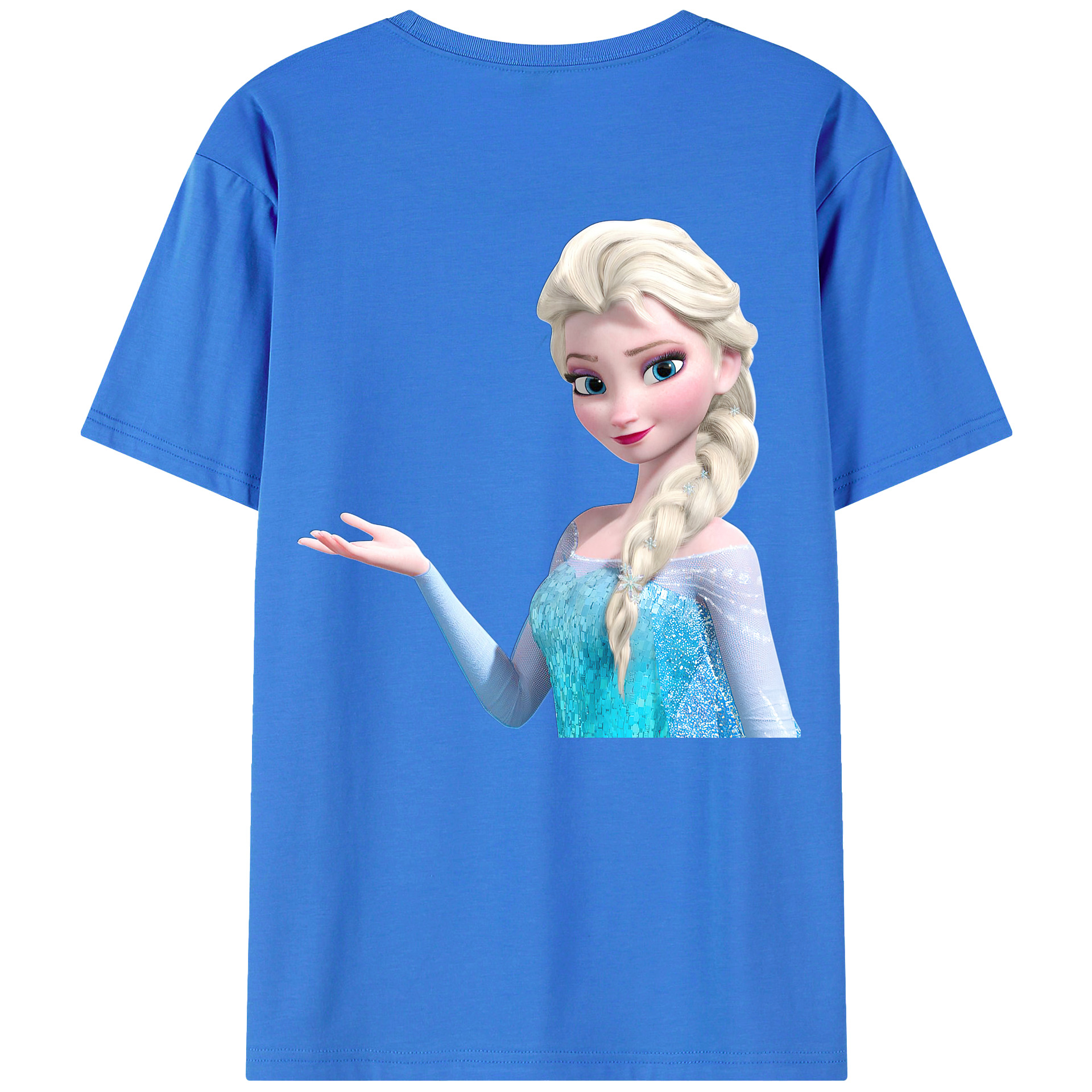 （画像用） アナと雪の女王 アンナ エルサ Frozen Anna Elsa 綿100％半袖Tシャツ（背面プリント）