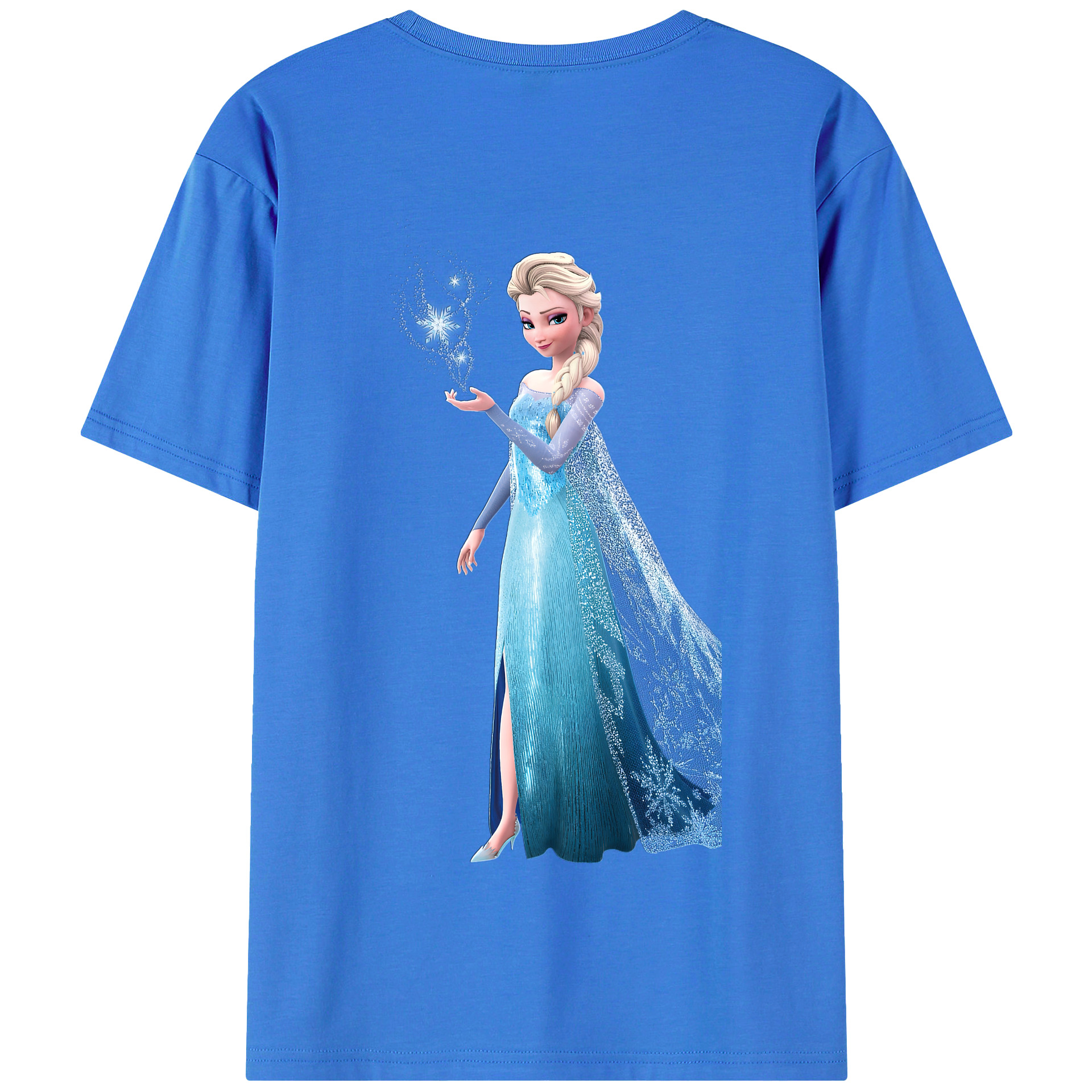 （画像用） アナと雪の女王 アンナ エルサ Frozen Anna Elsa 綿100％半袖Tシャツ（背面プリント）