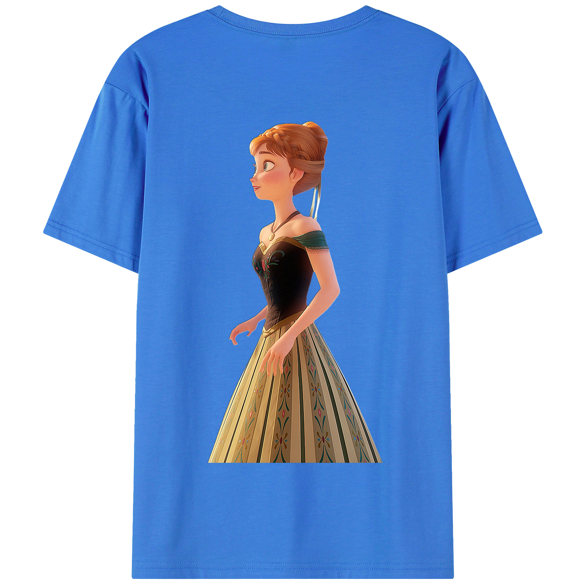 （画像用） アナと雪の女王 アンナ エルサ Frozen Anna Elsa 綿100％半袖Tシャツ（背面プリント）