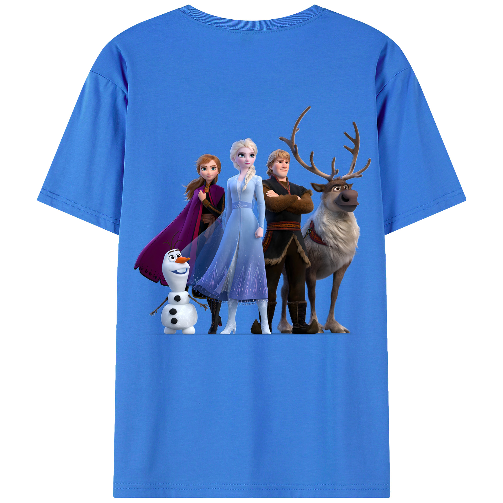 （画像用） アナと雪の女王 アンナ エルサ Frozen Anna Elsa 綿100％半袖Tシャツ（背面プリント）