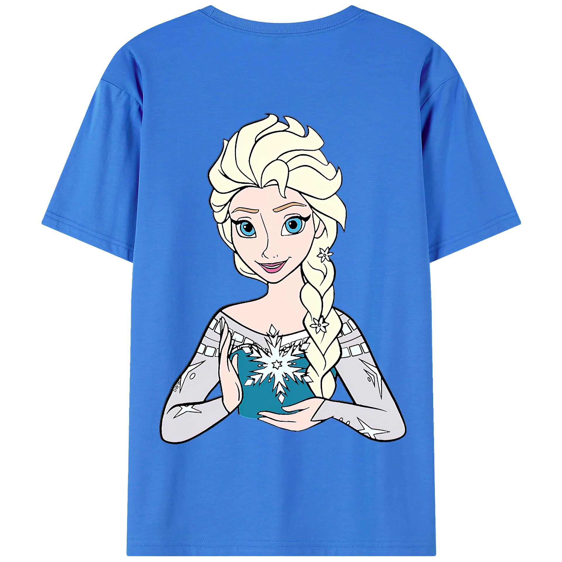 （画像用） アナと雪の女王 アンナ エルサ Frozen Anna Elsa 綿100％半袖Tシャツ（背面プリント）