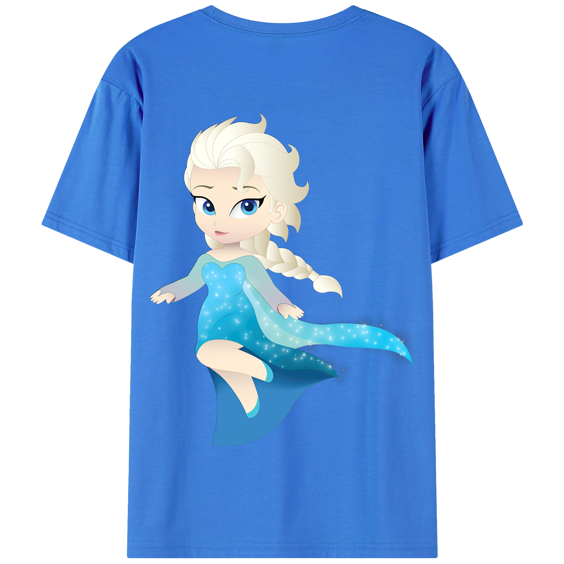 （画像用） アナと雪の女王 アンナ エルサ Frozen Anna Elsa 綿100％半袖Tシャツ（背面プリント）