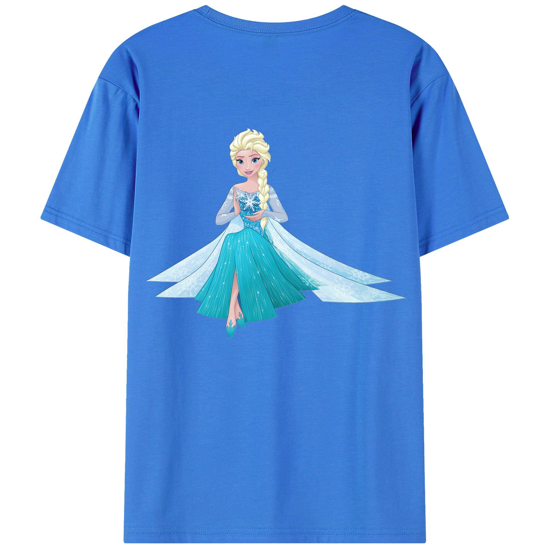 （画像用） アナと雪の女王 アンナ エルサ Frozen Anna Elsa 綿100％半袖Tシャツ（背面プリント）