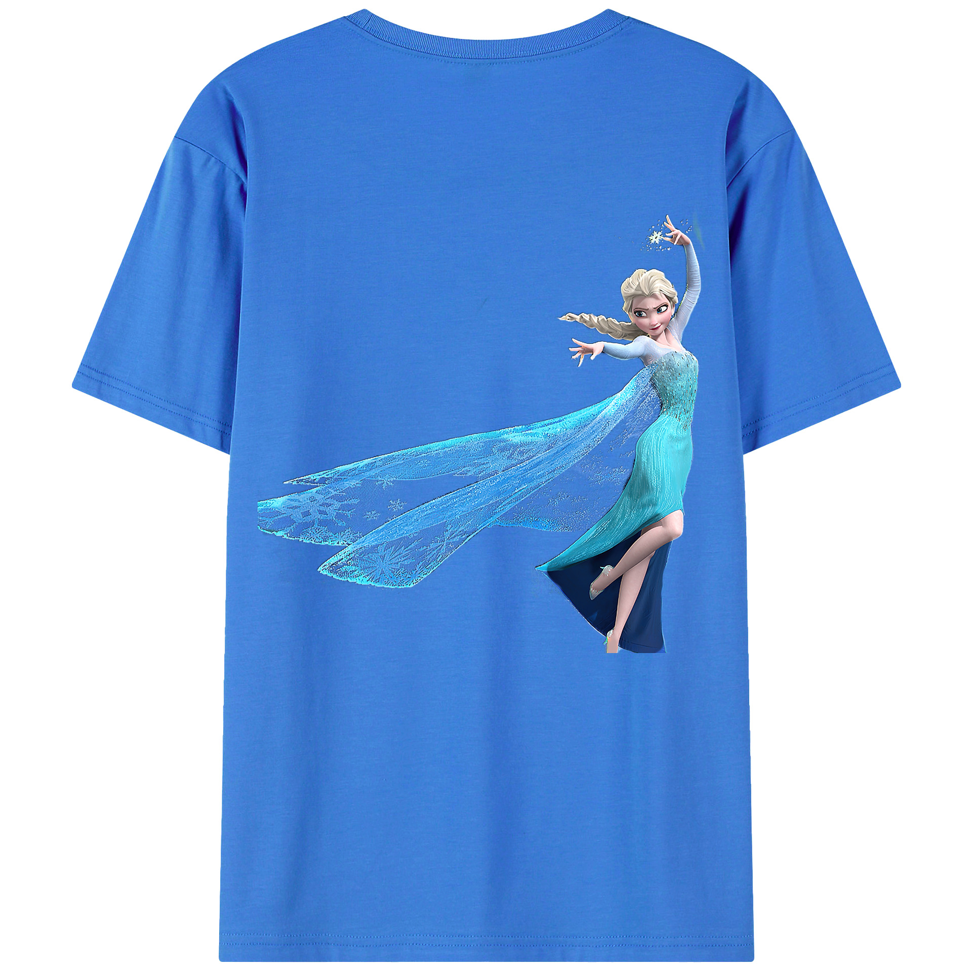 （画像用） アナと雪の女王 アンナ エルサ Frozen Anna Elsa 綿100％半袖Tシャツ（背面プリント）