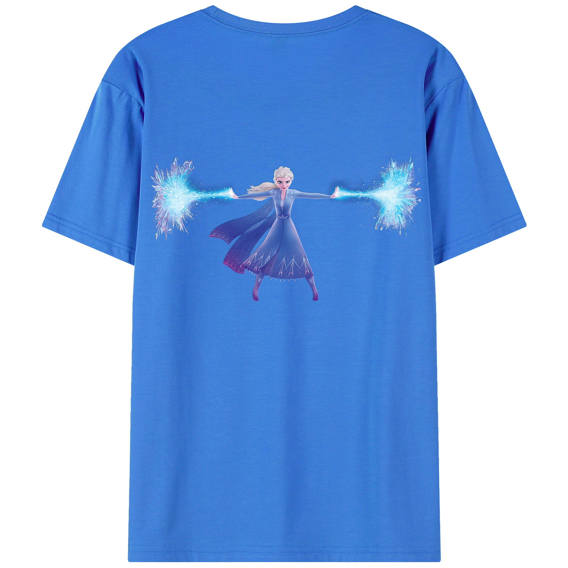 （画像用） アナと雪の女王 アンナ エルサ Frozen Anna Elsa 綿100％半袖Tシャツ（背面プリント）