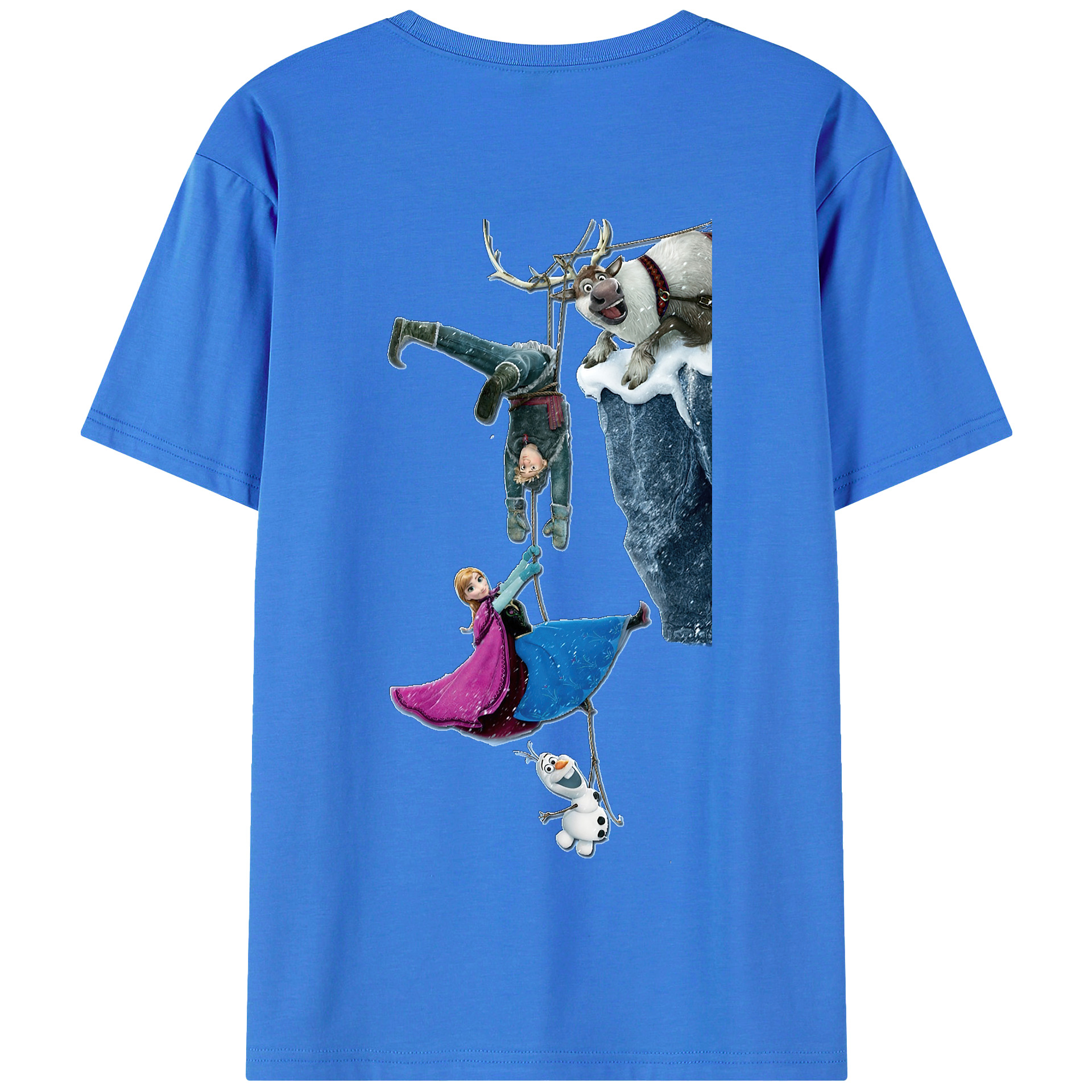 （画像用） アナと雪の女王 アンナ エルサ Frozen Anna Elsa 綿100％半袖Tシャツ（背面プリント）