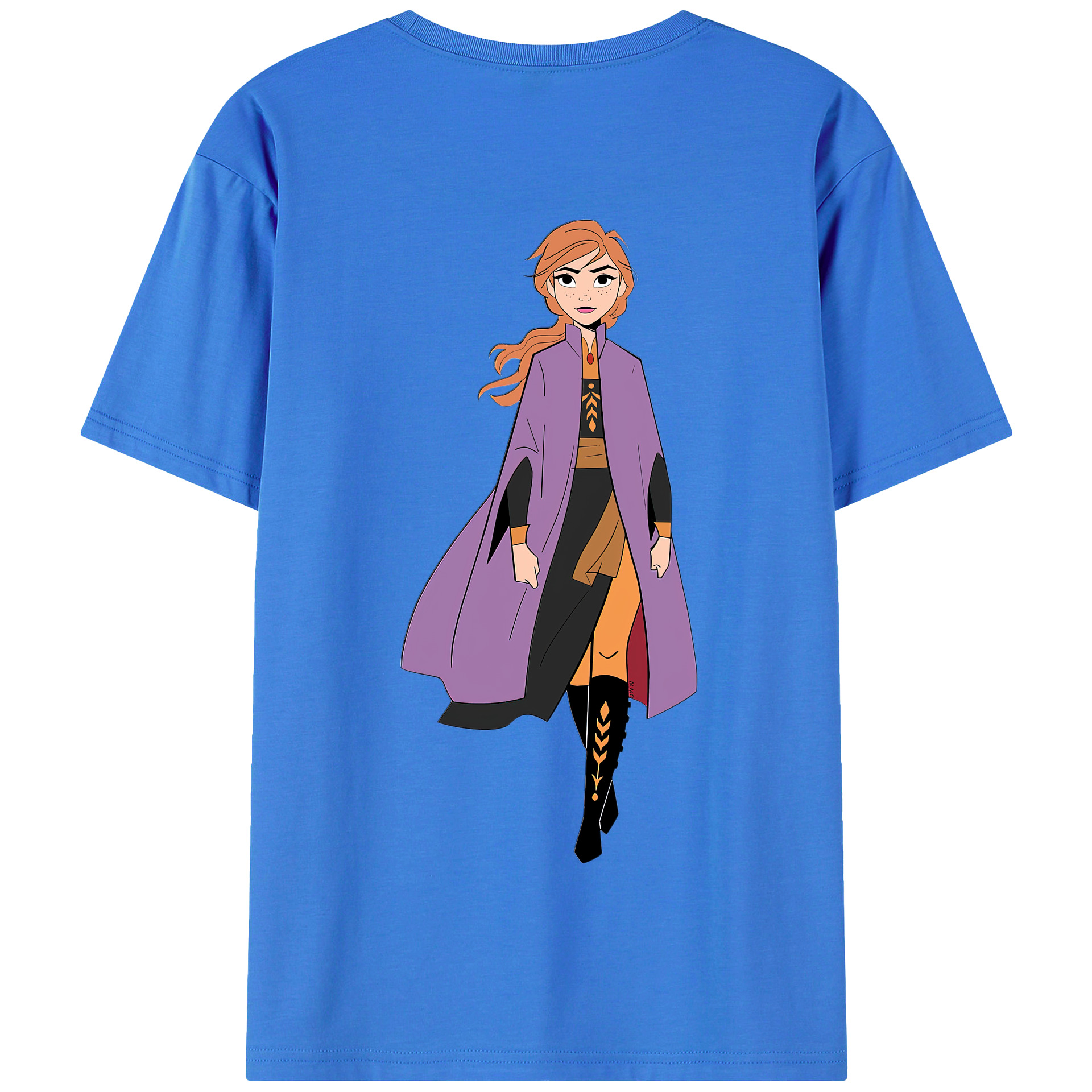 （画像用） アナと雪の女王 アンナ エルサ Frozen Anna Elsa 綿100％半袖Tシャツ（背面プリント）
