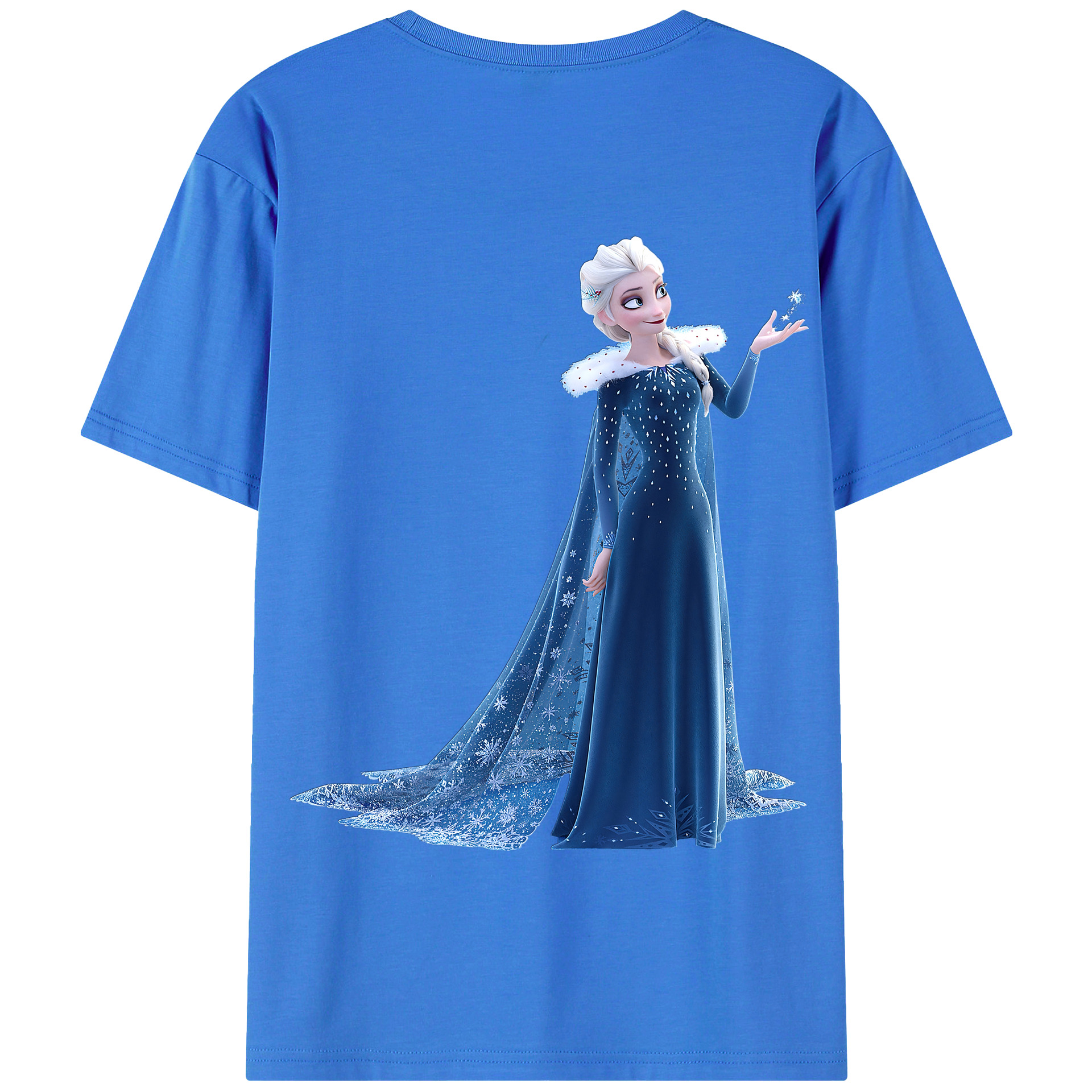 （画像用） アナと雪の女王 アンナ エルサ Frozen Anna Elsa 綿100％半袖Tシャツ（背面プリント）