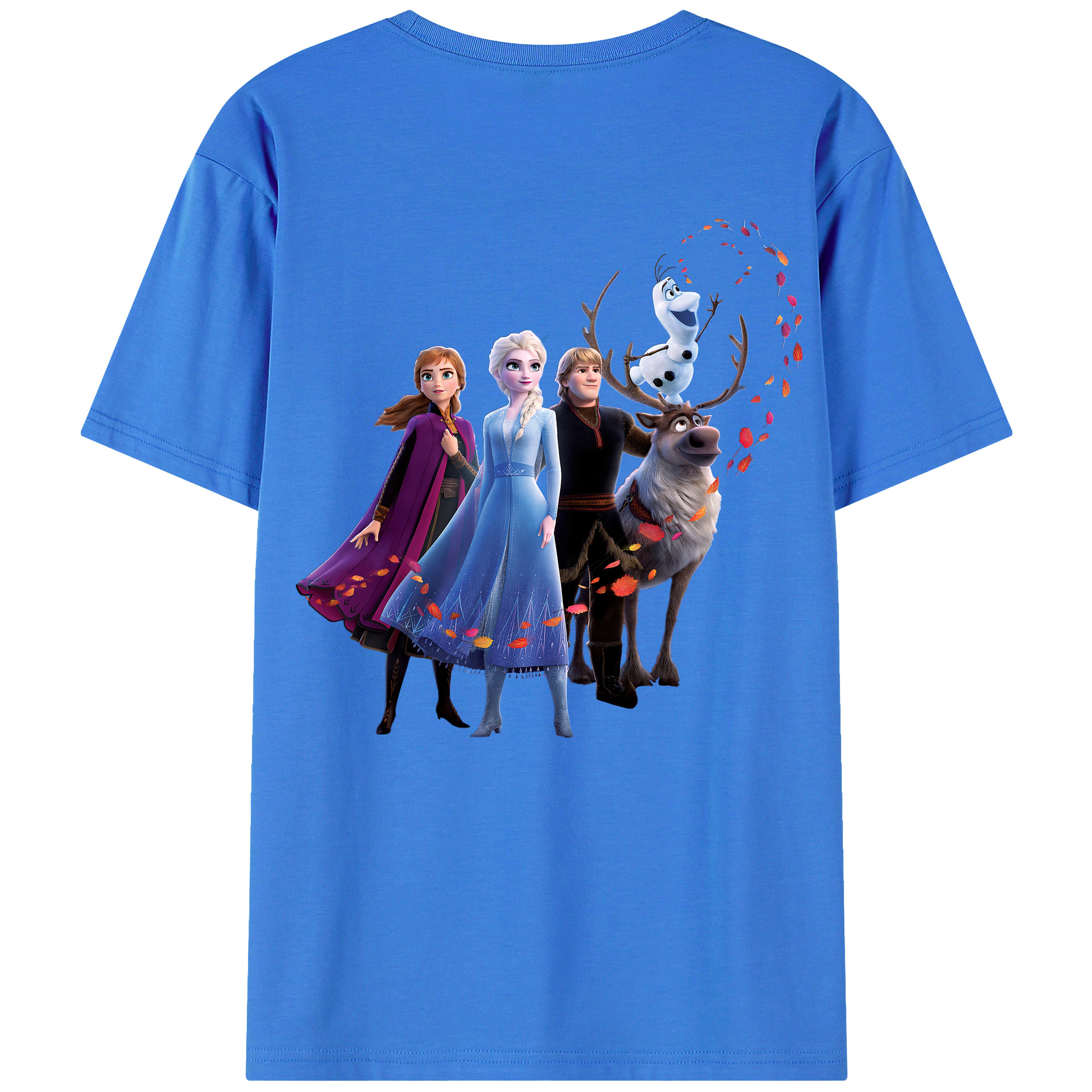 （画像用） アナと雪の女王 アンナ エルサ Frozen Anna Elsa 綿100％半袖Tシャツ（背面プリント）
