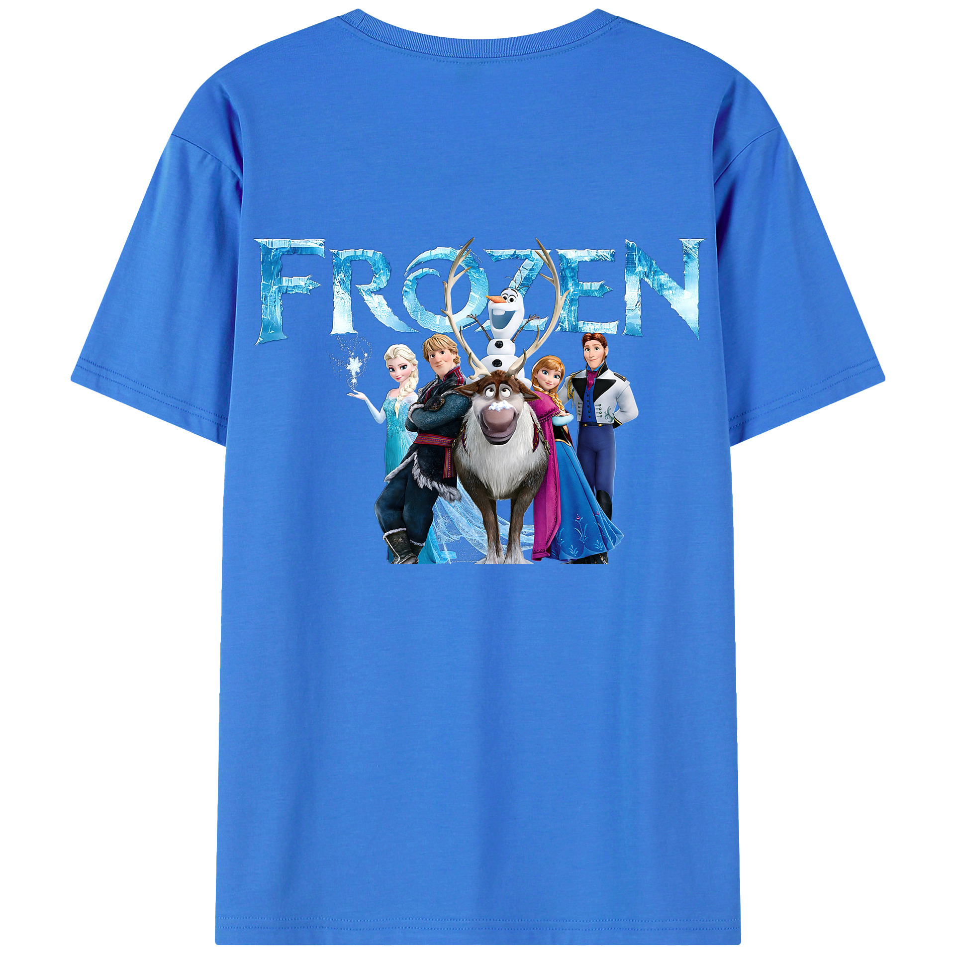 （画像用） アナと雪の女王 アンナ エルサ Frozen Anna Elsa 綿100％半袖Tシャツ（背面プリント）
