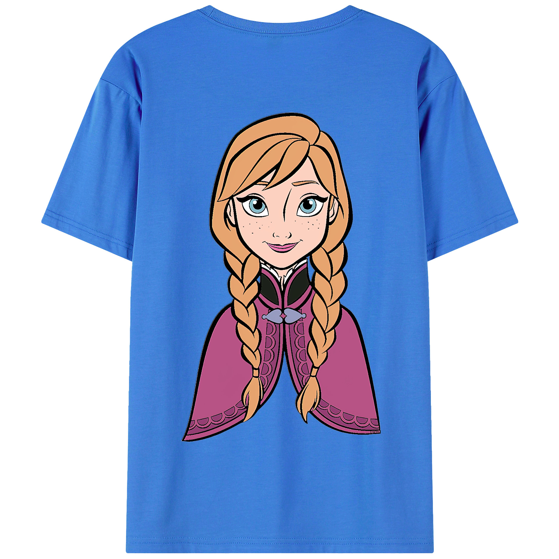 （画像用） アナと雪の女王 アンナ エルサ Frozen Anna Elsa 綿100％半袖Tシャツ（背面プリント）
