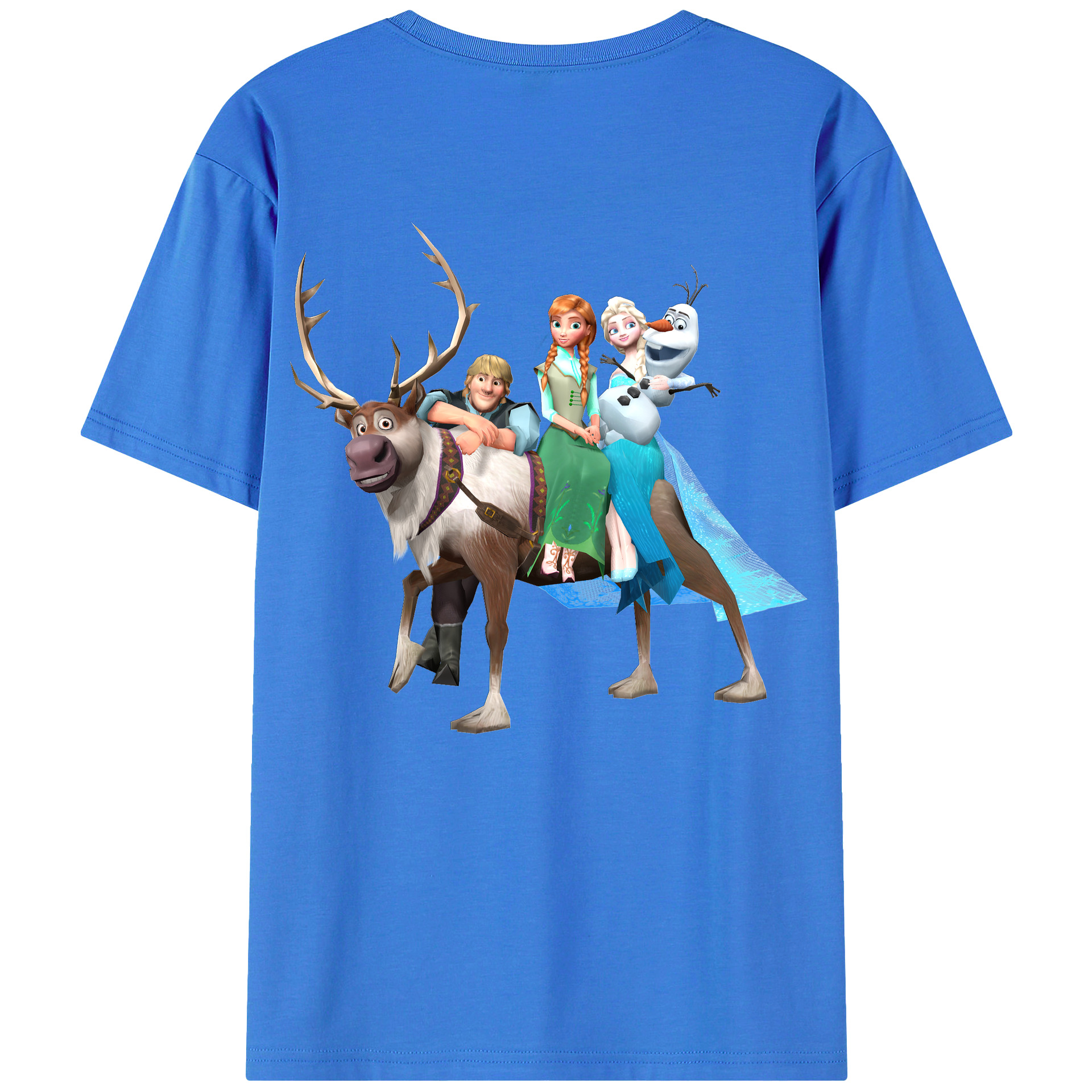 （画像用） アナと雪の女王 アンナ エルサ Frozen Anna Elsa 綿100％半袖Tシャツ（背面プリント）