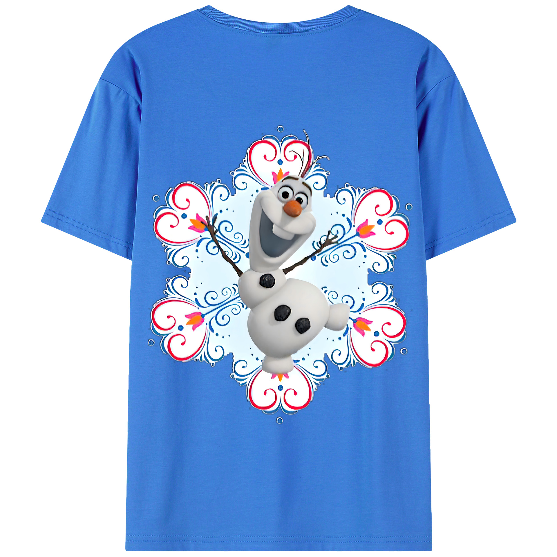 （画像用） アナと雪の女王 アンナ エルサ Frozen Anna Elsa 綿100％半袖Tシャツ（背面プリント）