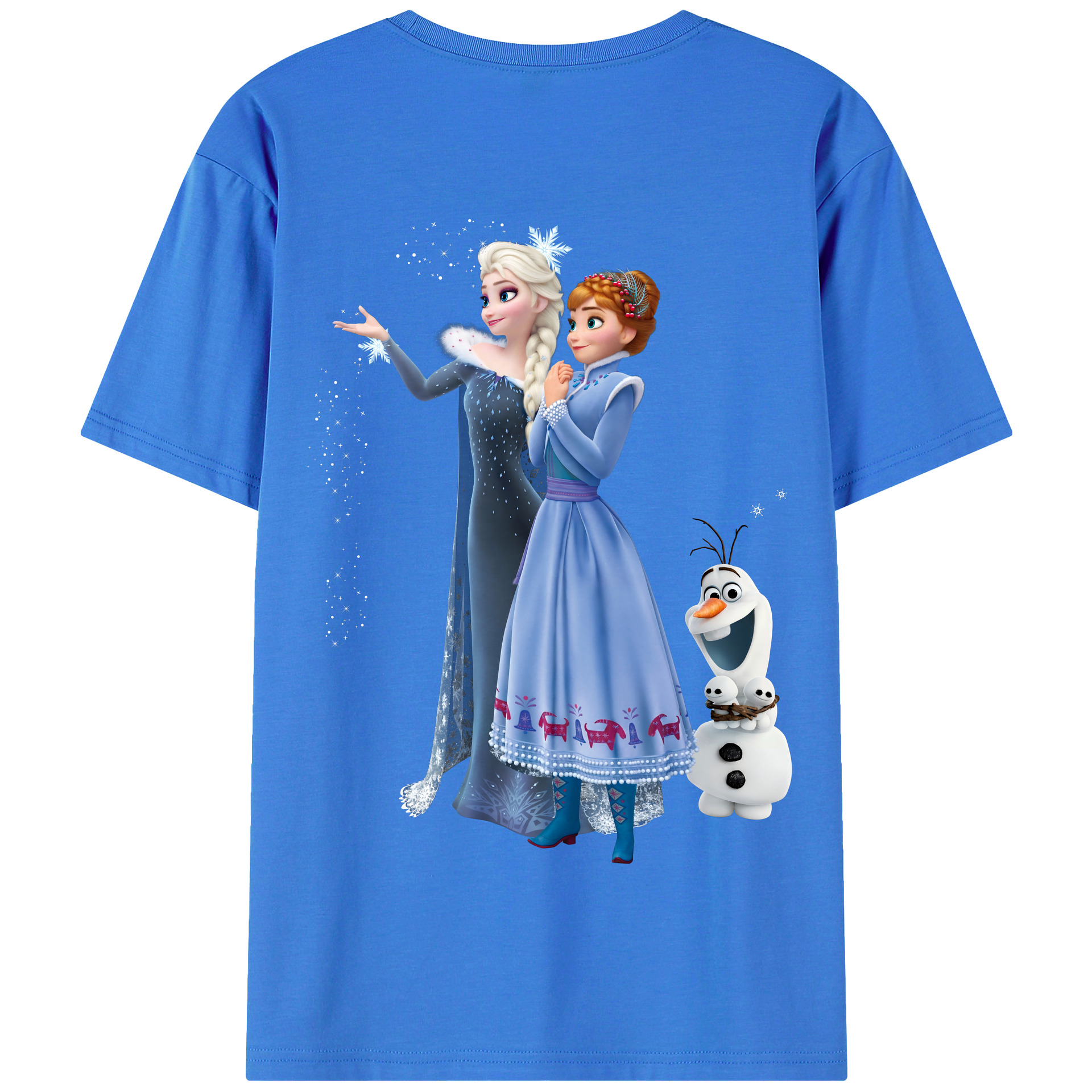 （画像用） アナと雪の女王 アンナ エルサ Frozen Anna Elsa 綿100％半袖Tシャツ（背面プリント）