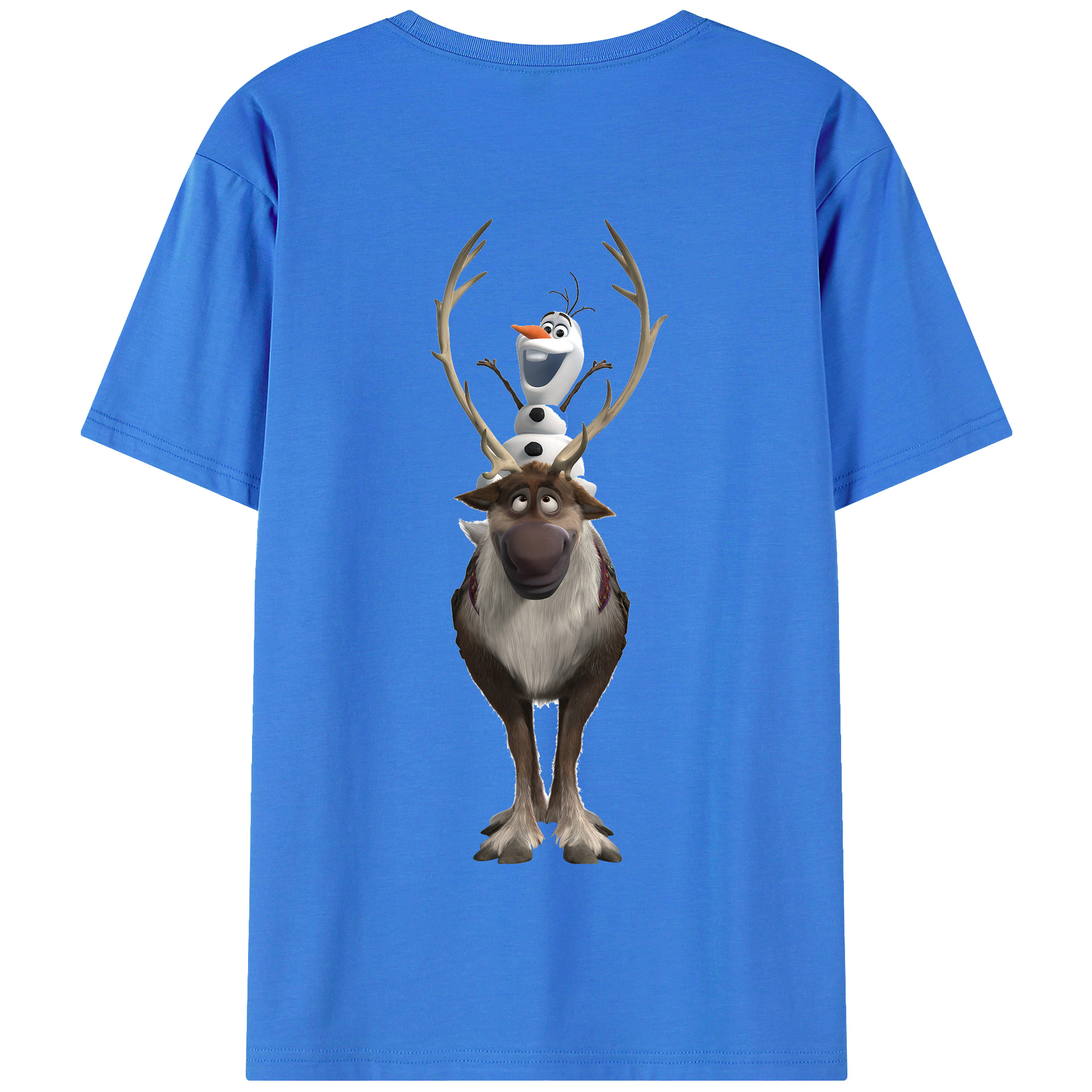 （画像用） アナと雪の女王 アンナ エルサ Frozen Anna Elsa 綿100％半袖Tシャツ（背面プリント）
