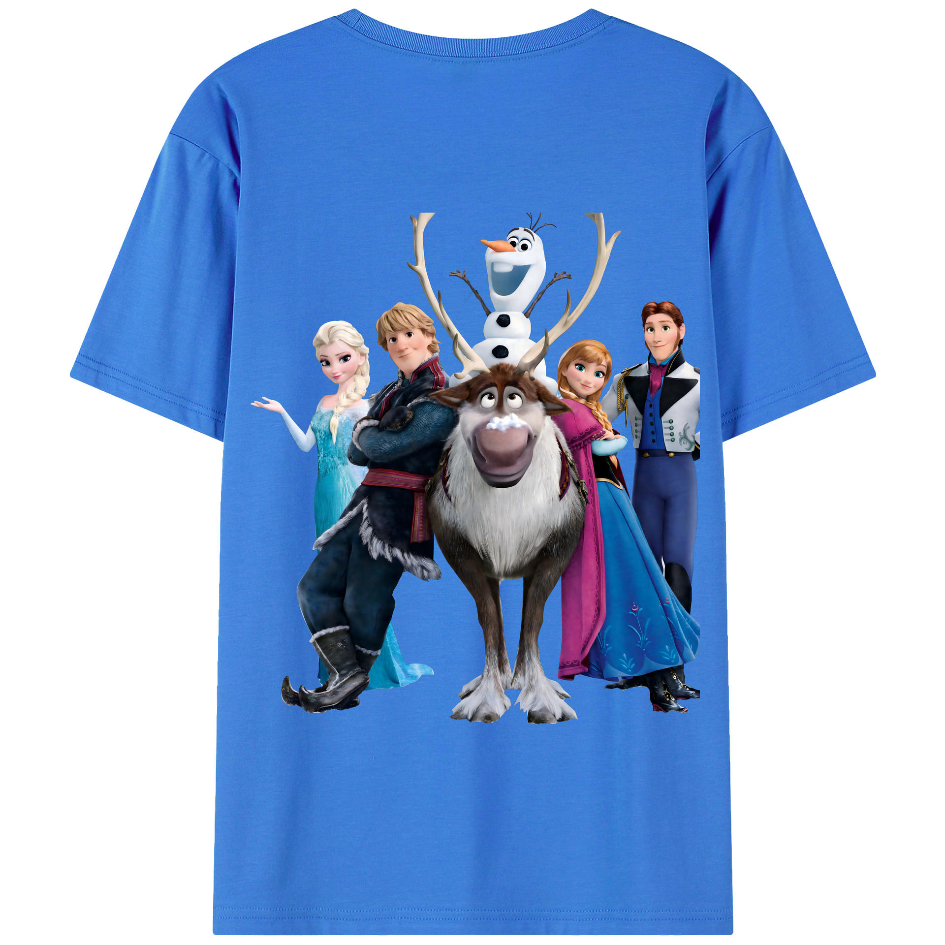（画像用） アナと雪の女王 アンナ エルサ Frozen Anna Elsa 綿100％半袖Tシャツ（背面プリント）