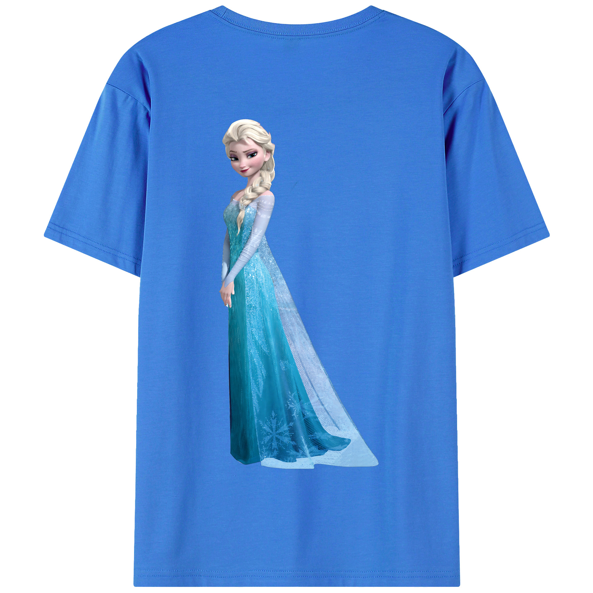 （画像用） アナと雪の女王 アンナ エルサ Frozen Anna Elsa 綿100％半袖Tシャツ（背面プリント）