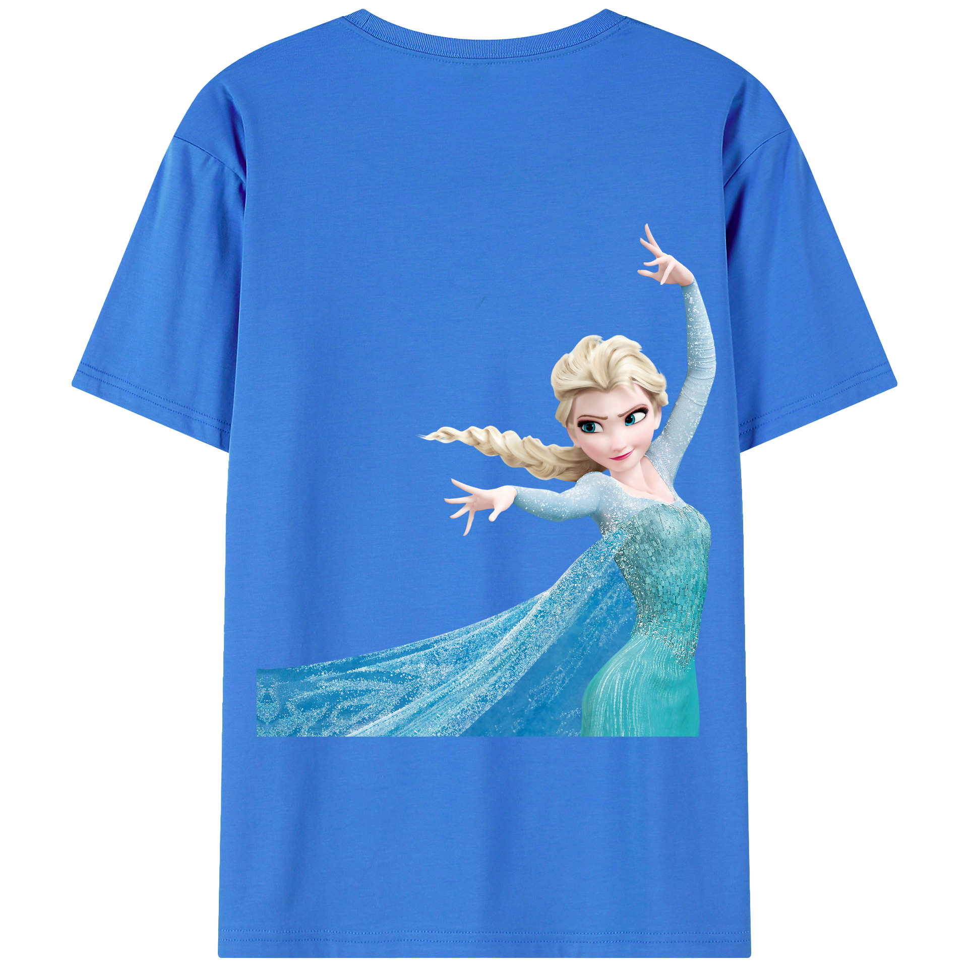 （画像用） アナと雪の女王 アンナ エルサ Frozen Anna Elsa 綿100％半袖Tシャツ（背面プリント）