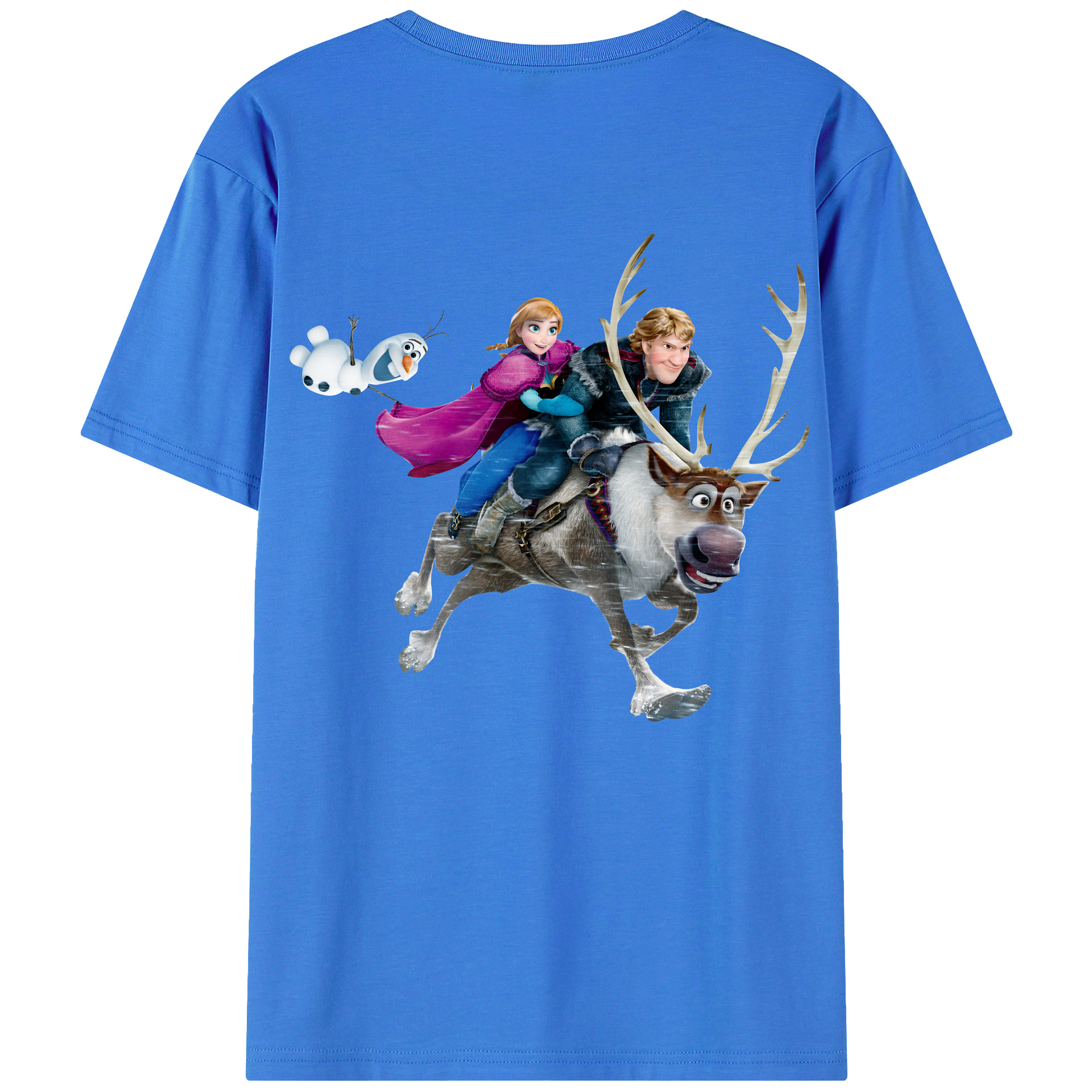 （画像用） アナと雪の女王 アンナ エルサ Frozen Anna Elsa 綿100％半袖Tシャツ（背面プリント）