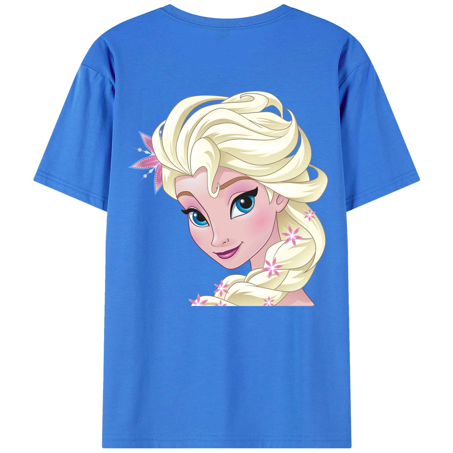 （画像用） アナと雪の女王 アンナ エルサ Frozen Anna Elsa 綿100％半袖Tシャツ（背面プリント）