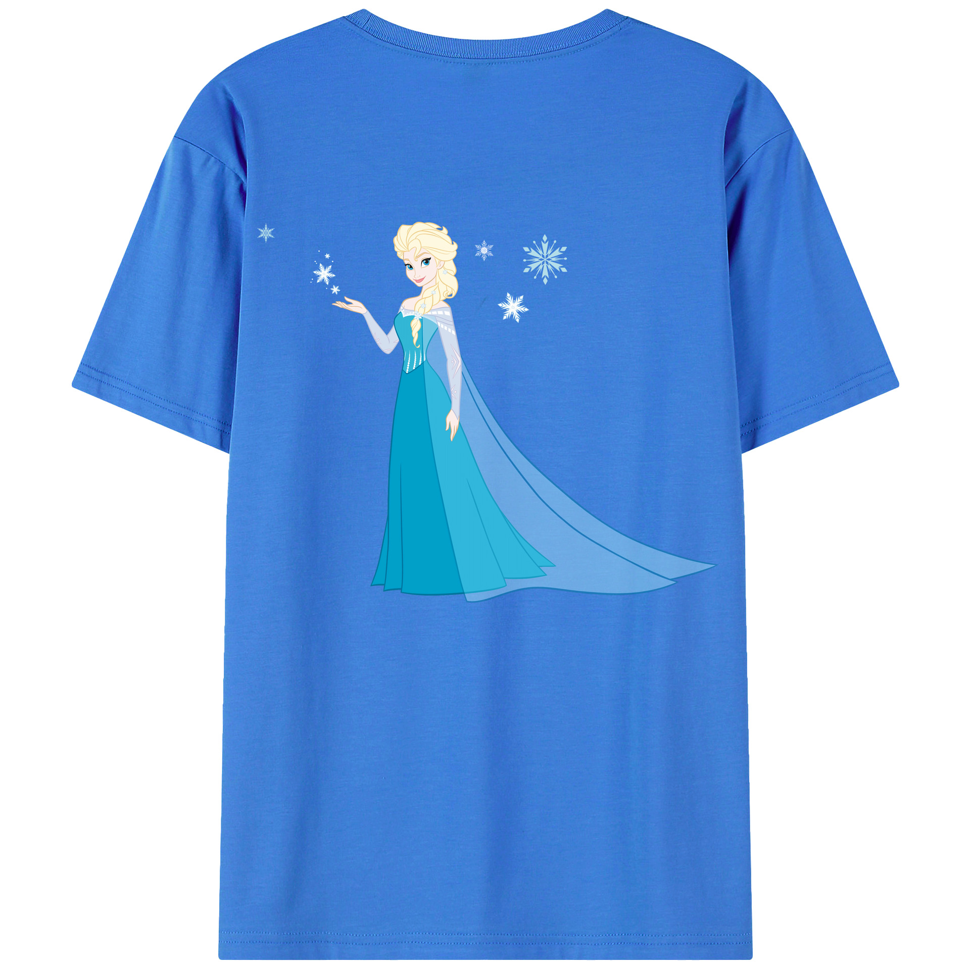 （画像用） アナと雪の女王 アンナ エルサ Frozen Anna Elsa 綿100％半袖Tシャツ（背面プリント）