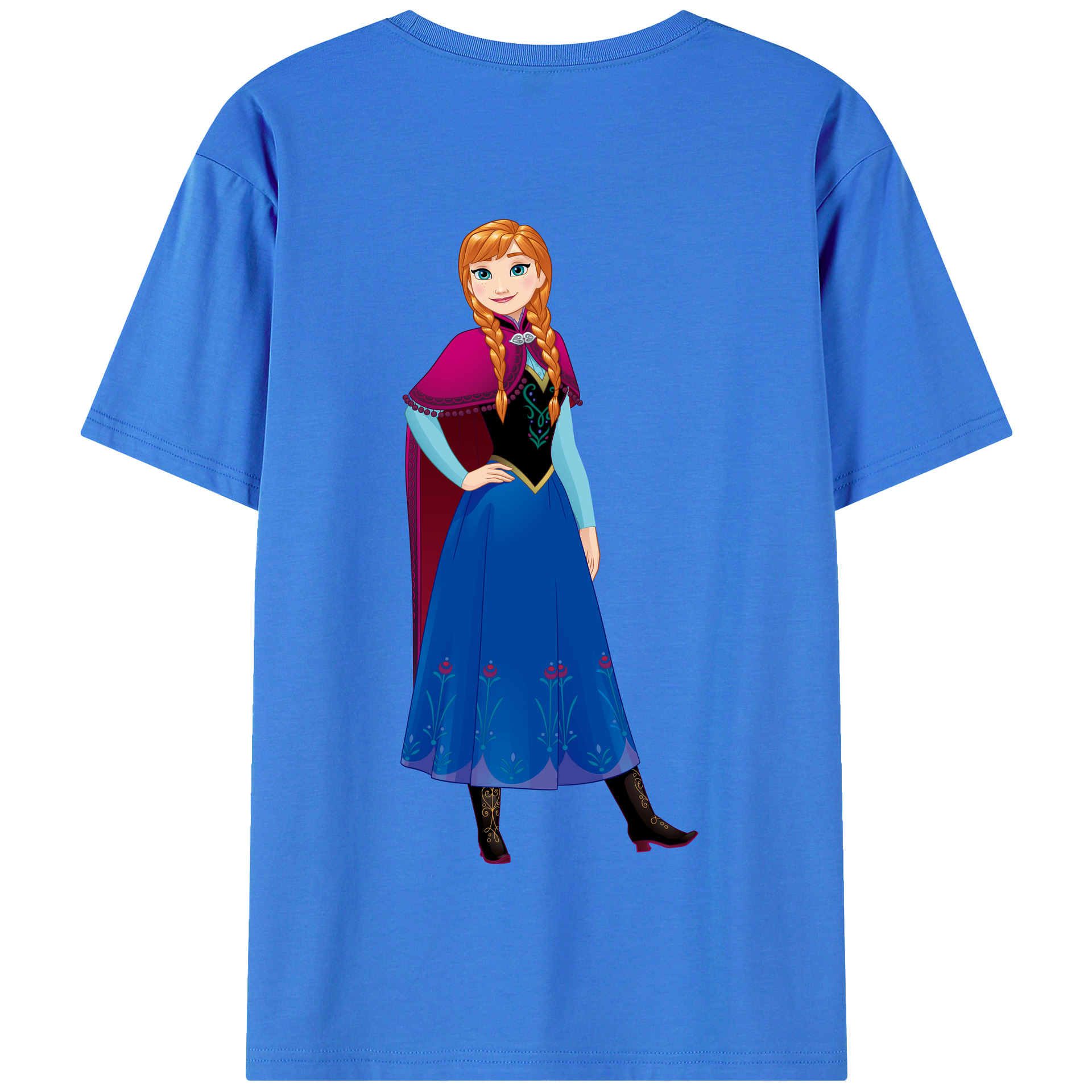 （画像用） アナと雪の女王 アンナ エルサ Frozen Anna Elsa 綿100％半袖Tシャツ（背面プリント）