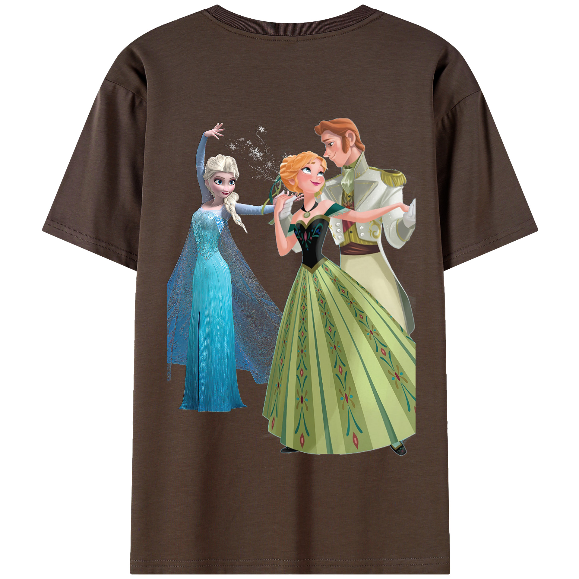 （画像用） アナと雪の女王 アンナ エルサ Frozen Anna Elsa 綿100％半袖Tシャツ（背面プリント）