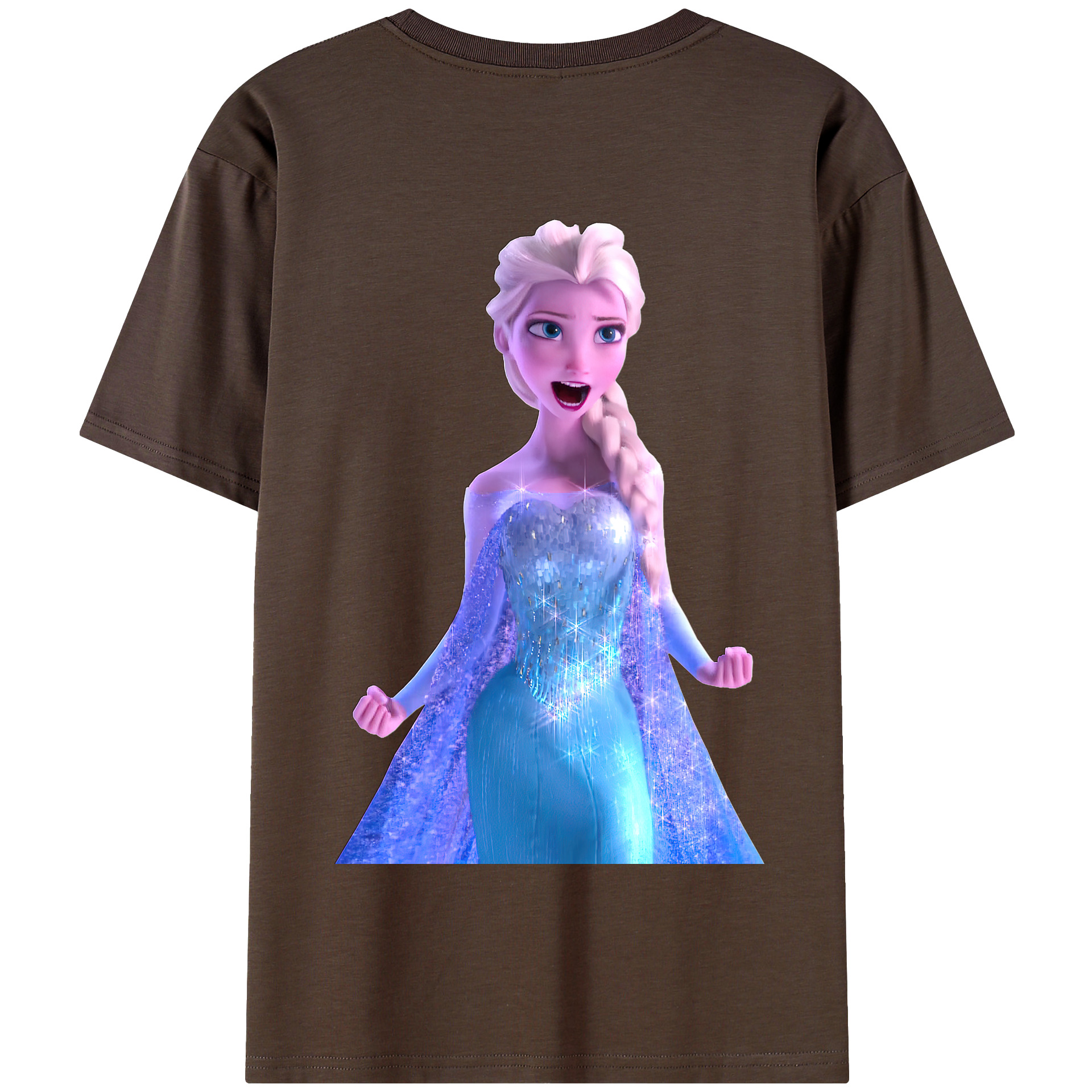 （画像用） アナと雪の女王 アンナ エルサ Frozen Anna Elsa 綿100％半袖Tシャツ（背面プリント）