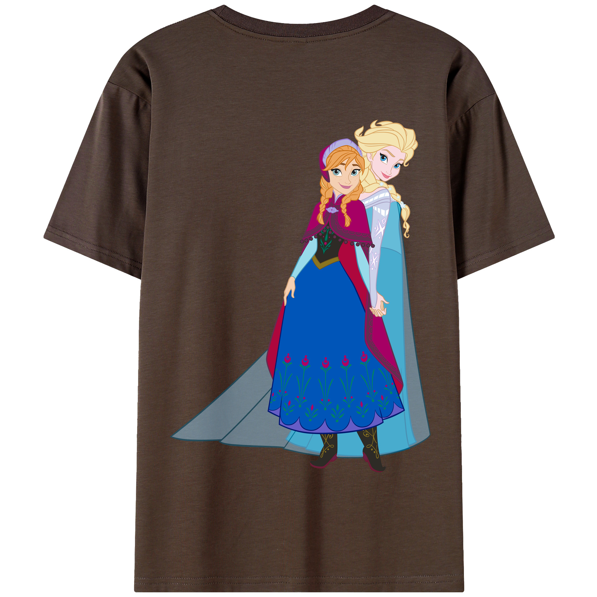 （画像用） アナと雪の女王 アンナ エルサ Frozen Anna Elsa 綿100％半袖Tシャツ（背面プリント）