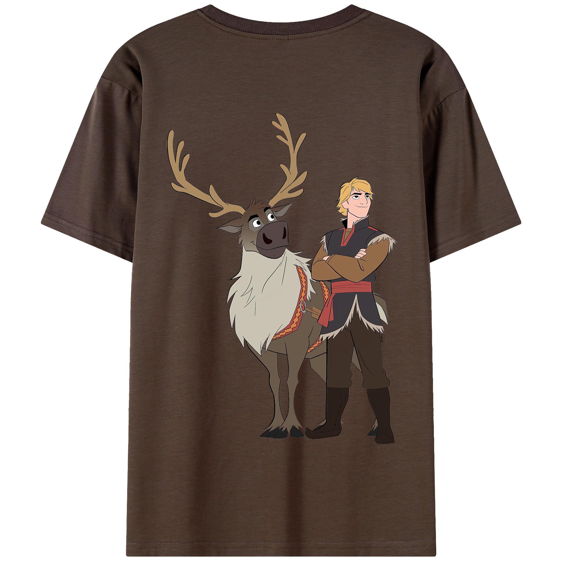 （画像用） アナと雪の女王 アンナ エルサ Frozen Anna Elsa 綿100％半袖Tシャツ（背面プリント）