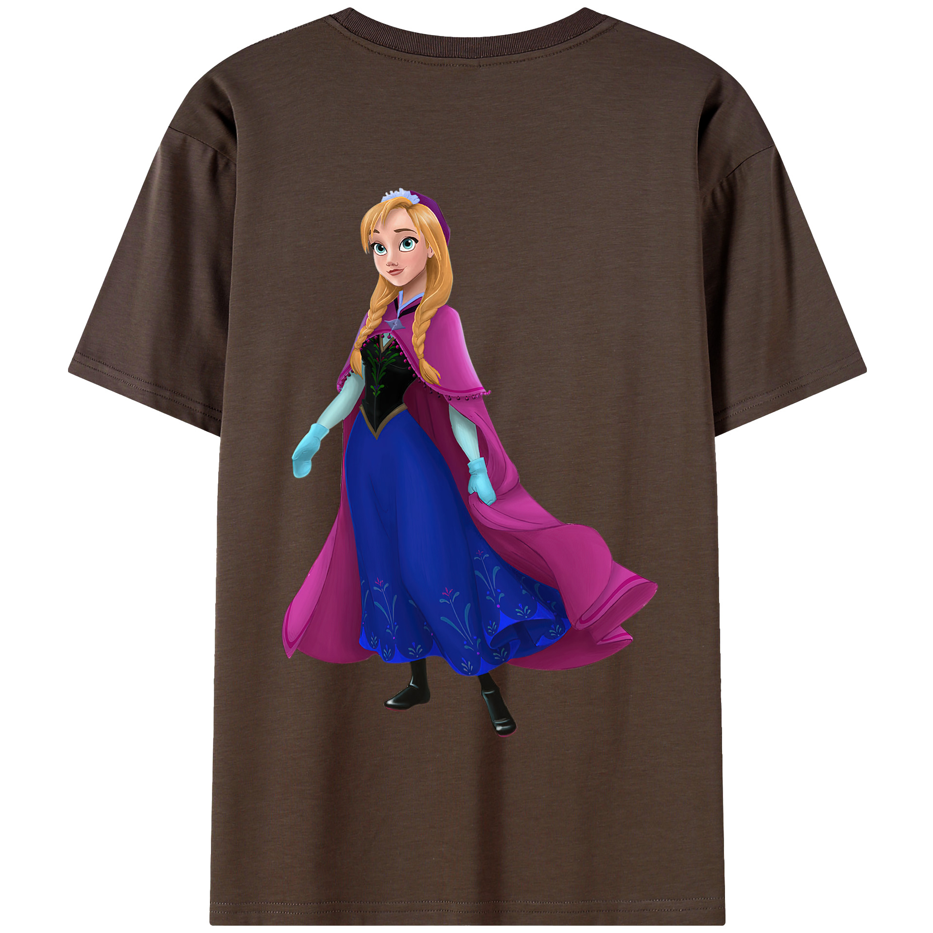 （画像用） アナと雪の女王 アンナ エルサ Frozen Anna Elsa 綿100％半袖Tシャツ（背面プリント）