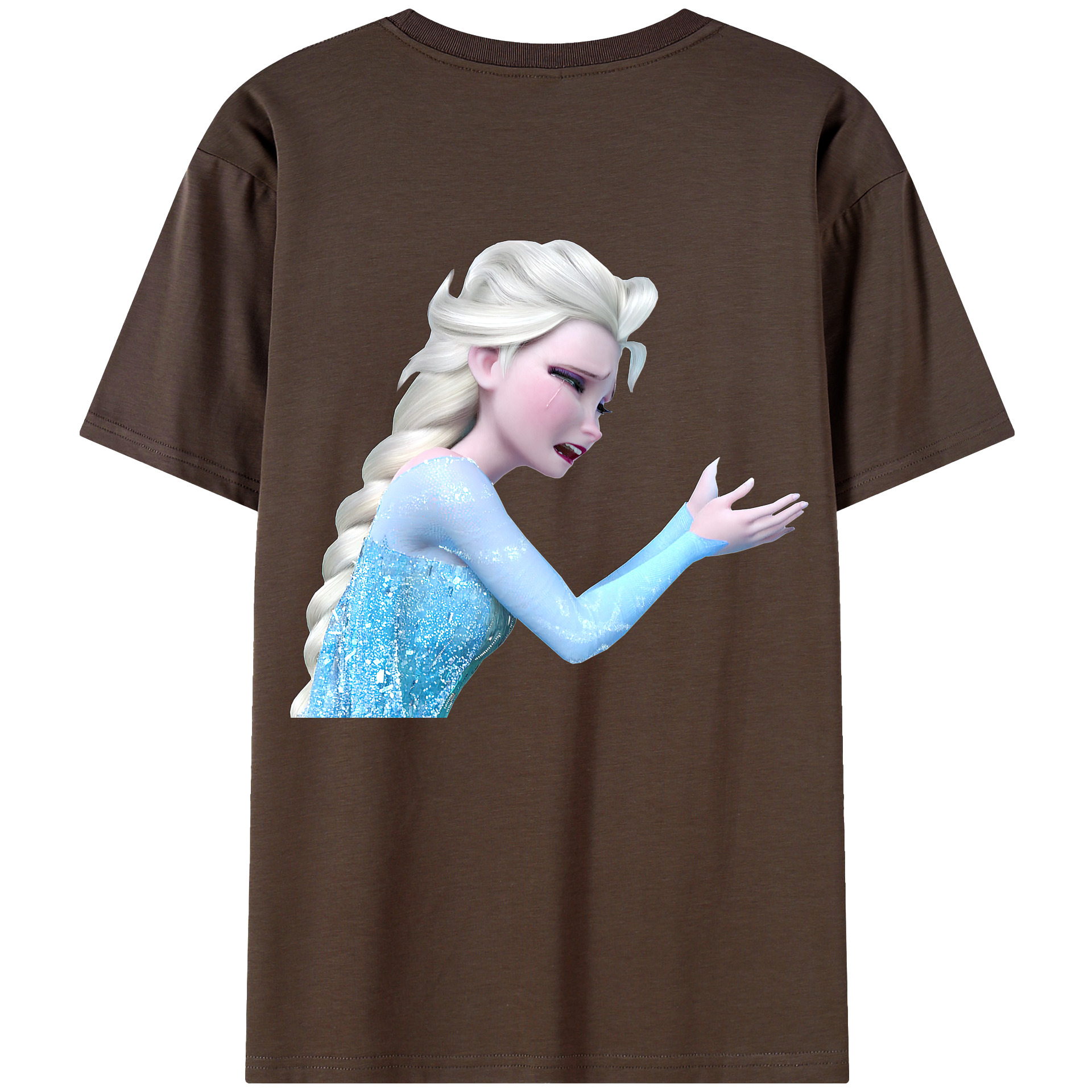 （画像用） アナと雪の女王 アンナ エルサ Frozen Anna Elsa 綿100％半袖Tシャツ（背面プリント）