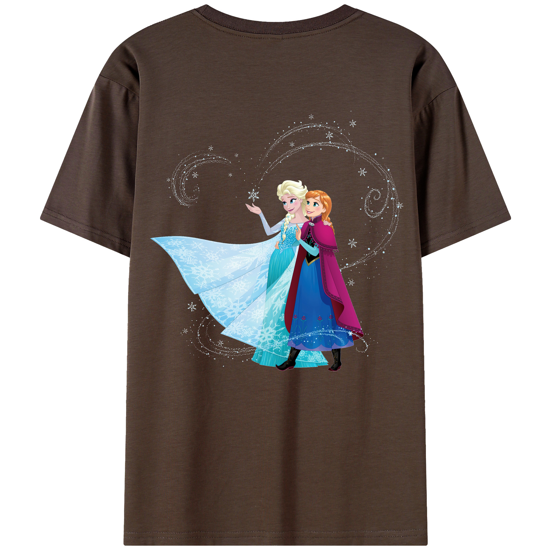 （画像用） アナと雪の女王 アンナ エルサ Frozen Anna Elsa 綿100％半袖Tシャツ（背面プリント）