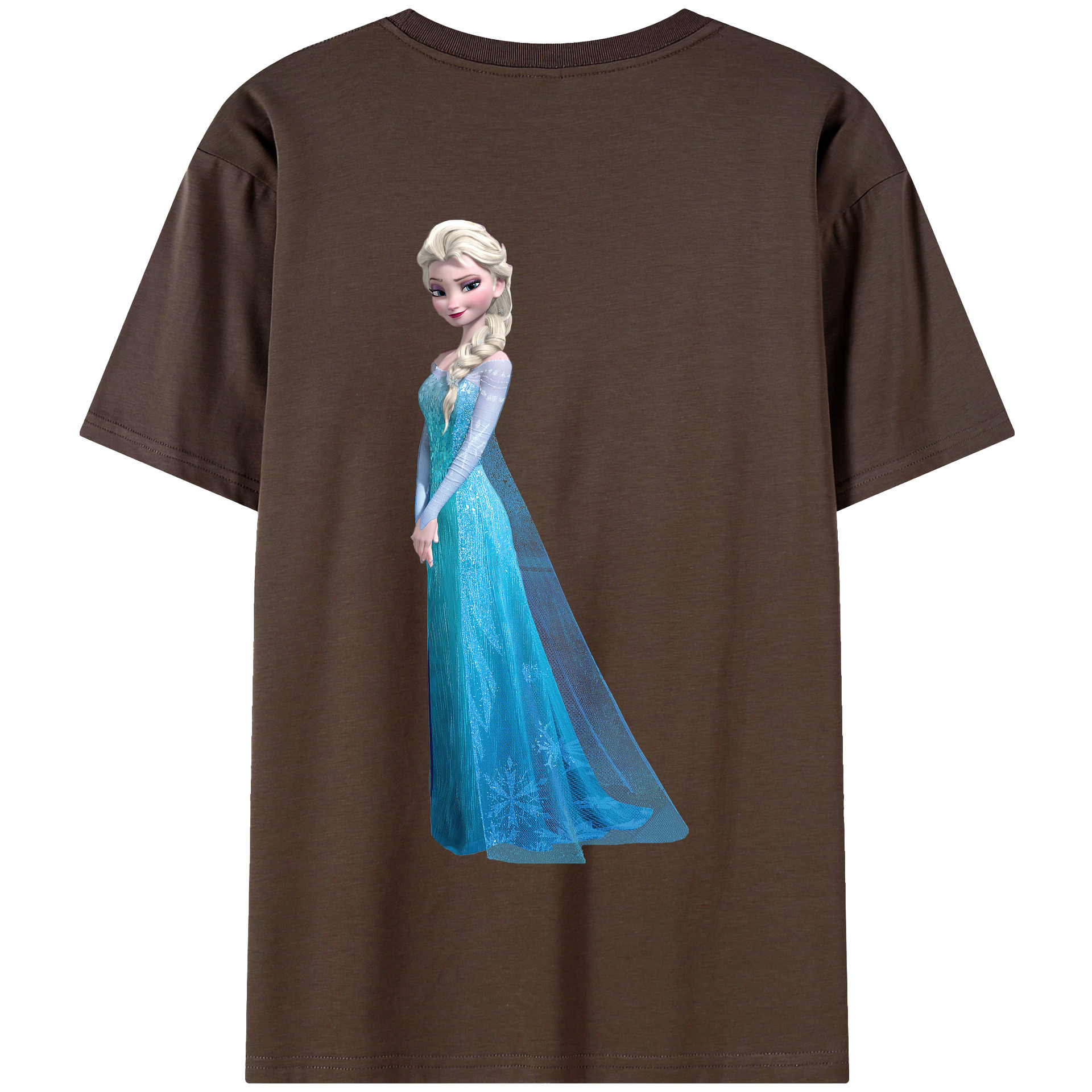 （画像用） アナと雪の女王 アンナ エルサ Frozen Anna Elsa 綿100％半袖Tシャツ（背面プリント）