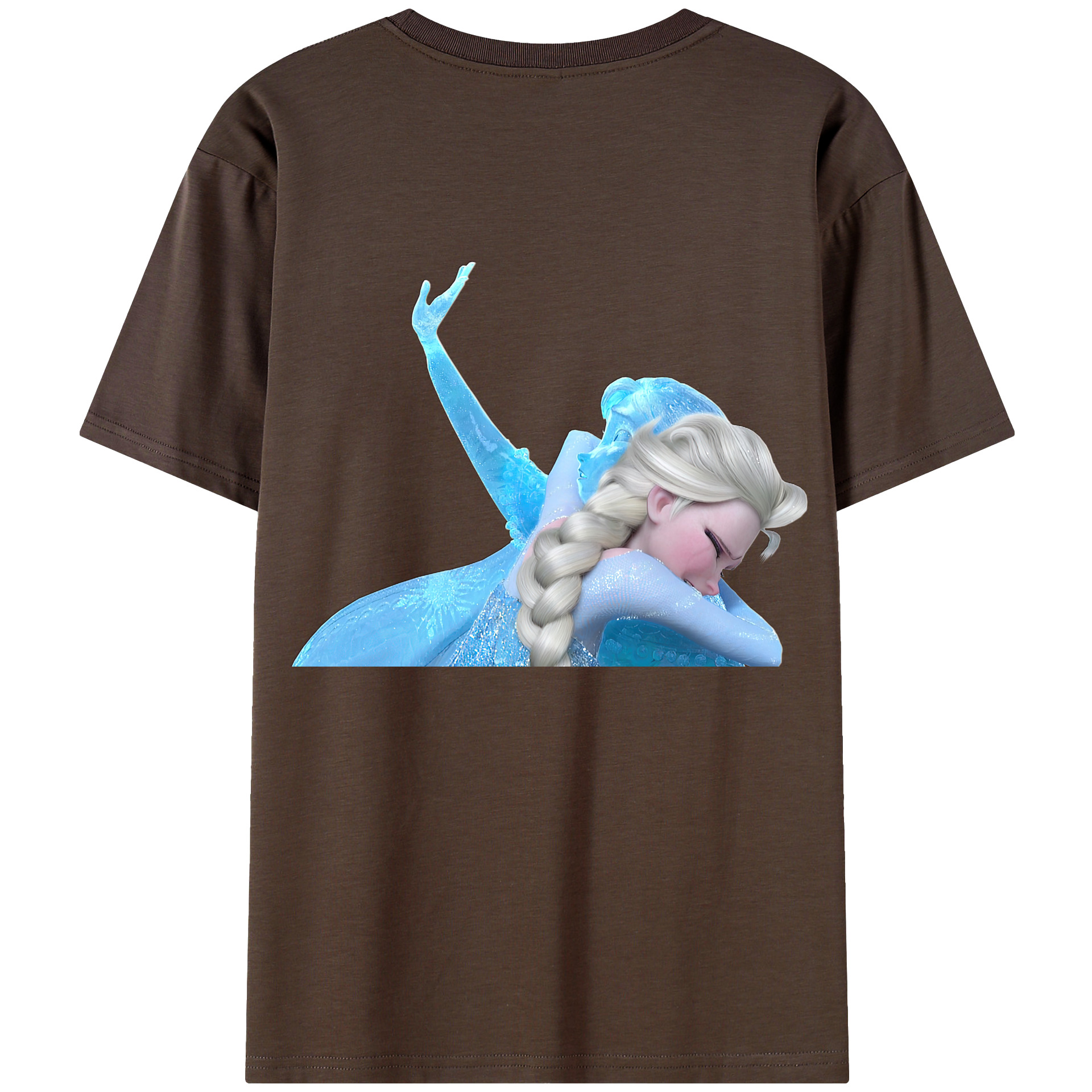 （画像用） アナと雪の女王 アンナ エルサ Frozen Anna Elsa 綿100％半袖Tシャツ（背面プリント）