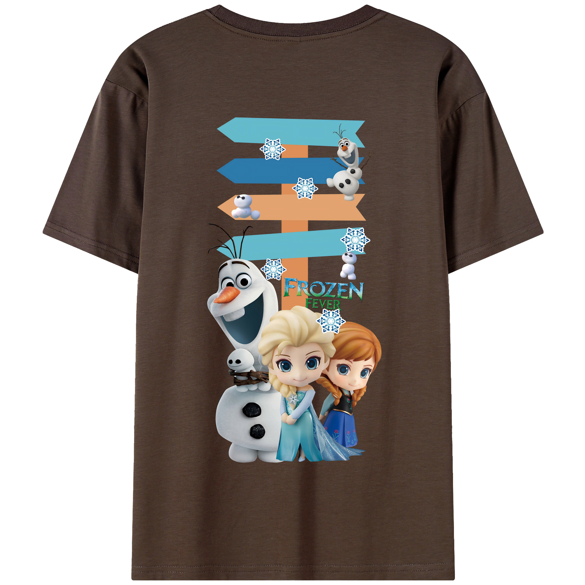 （画像用） アナと雪の女王 アンナ エルサ Frozen Anna Elsa 綿100％半袖Tシャツ（背面プリント）