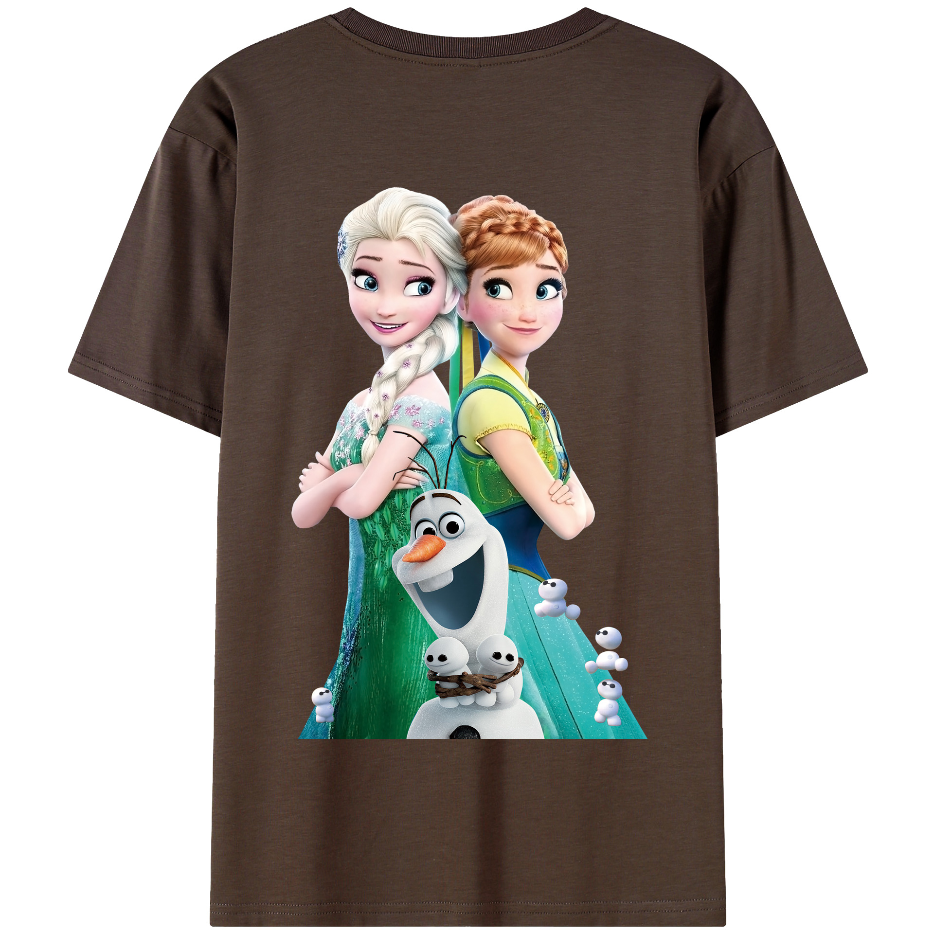 （画像用） アナと雪の女王 アンナ エルサ Frozen Anna Elsa 綿100％半袖Tシャツ（背面プリント）