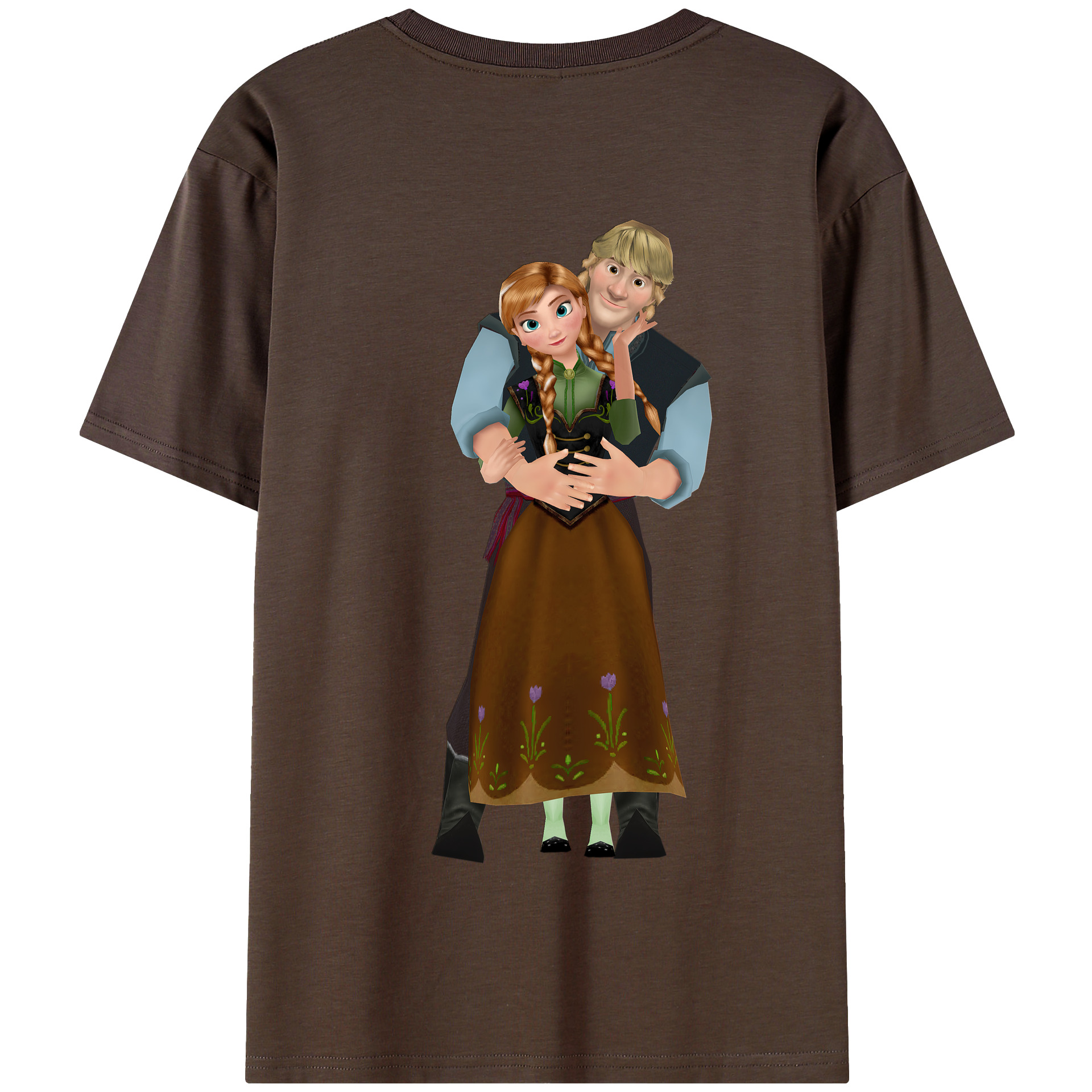 （画像用） アナと雪の女王 アンナ エルサ Frozen Anna Elsa 綿100％半袖Tシャツ（背面プリント）