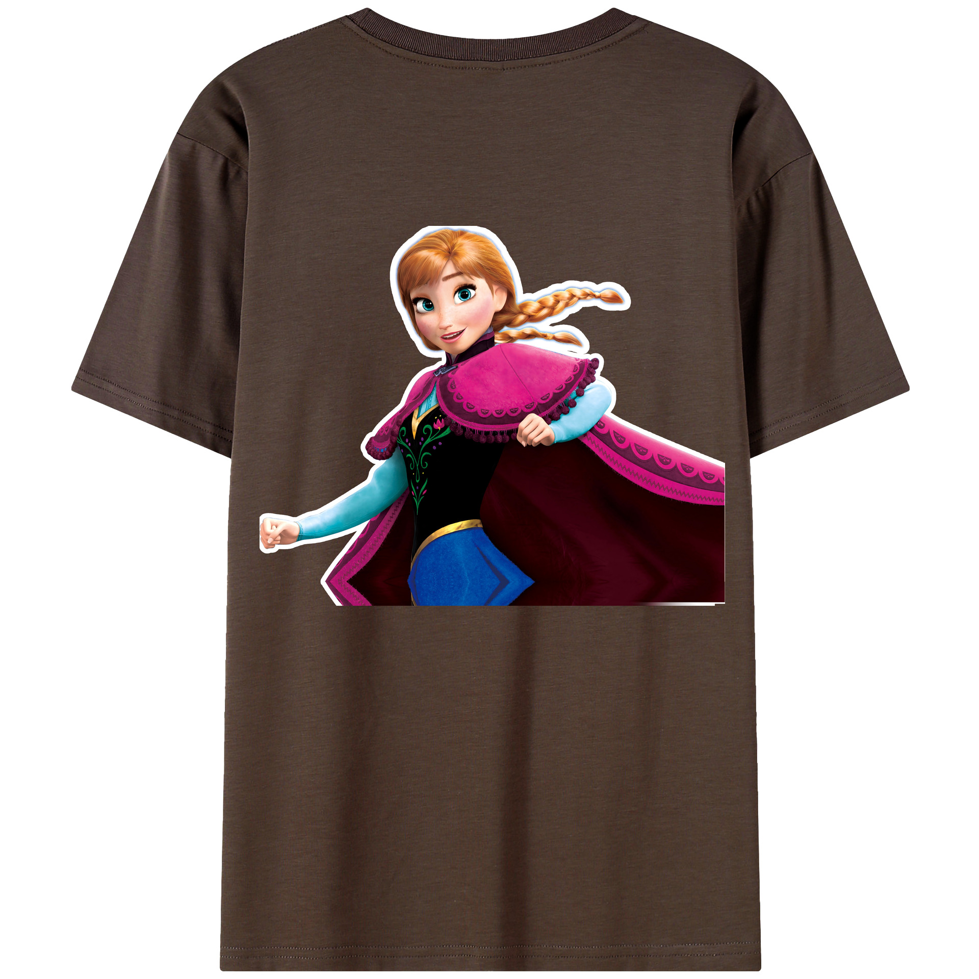 （画像用） アナと雪の女王 アンナ エルサ Frozen Anna Elsa 綿100％半袖Tシャツ（背面プリント）