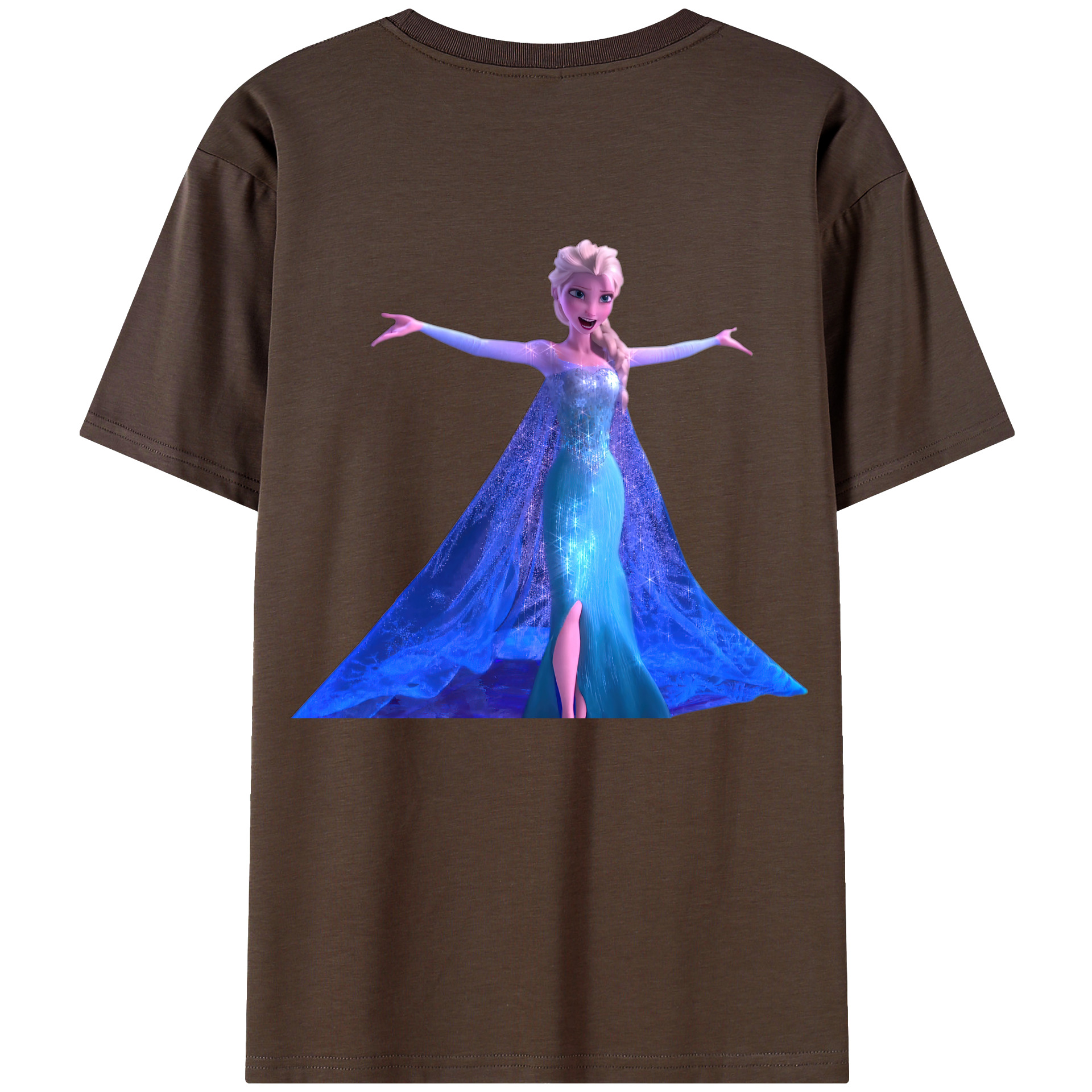 （画像用） アナと雪の女王 アンナ エルサ Frozen Anna Elsa 綿100％半袖Tシャツ（背面プリント）