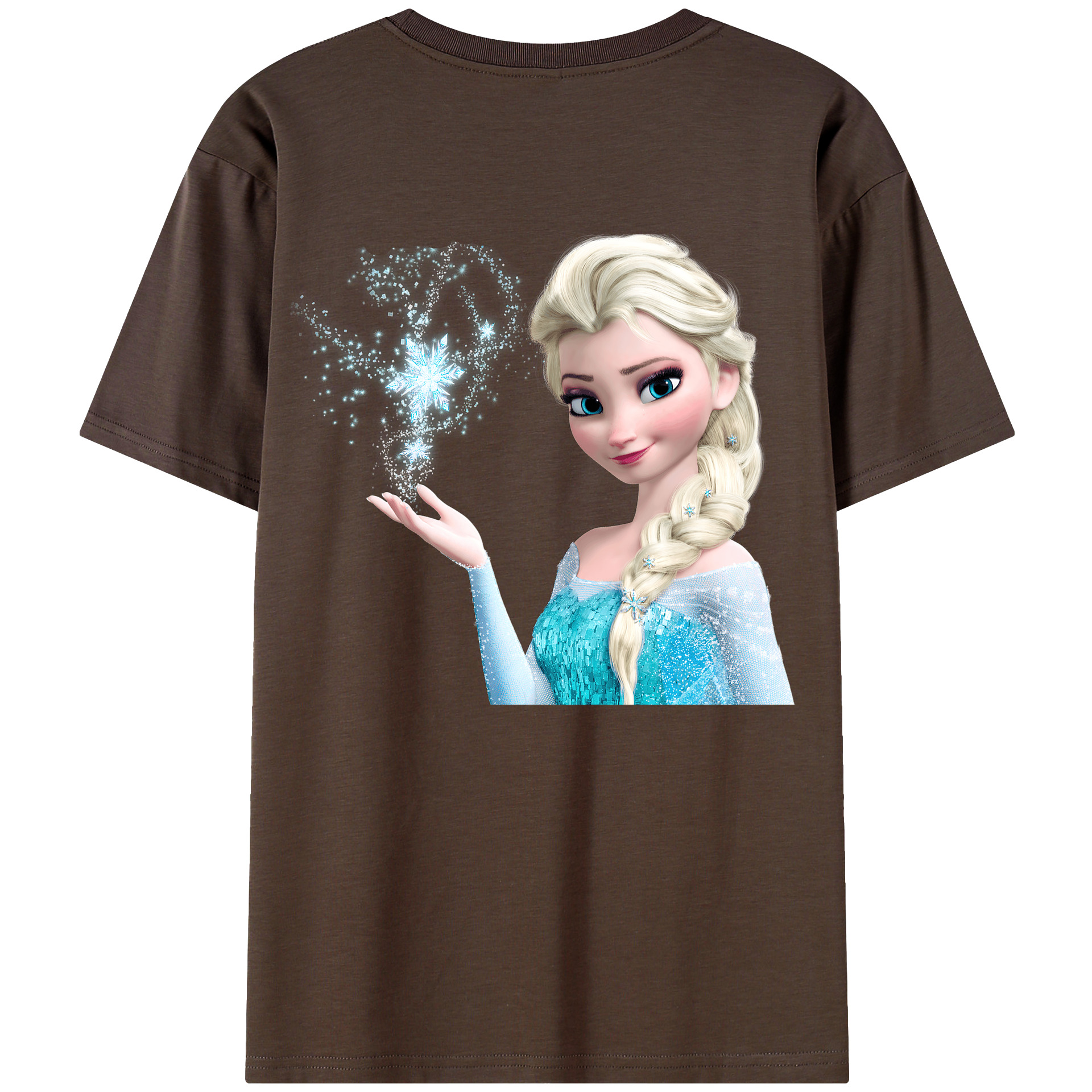（画像用） アナと雪の女王 アンナ エルサ Frozen Anna Elsa 綿100％半袖Tシャツ（背面プリント）