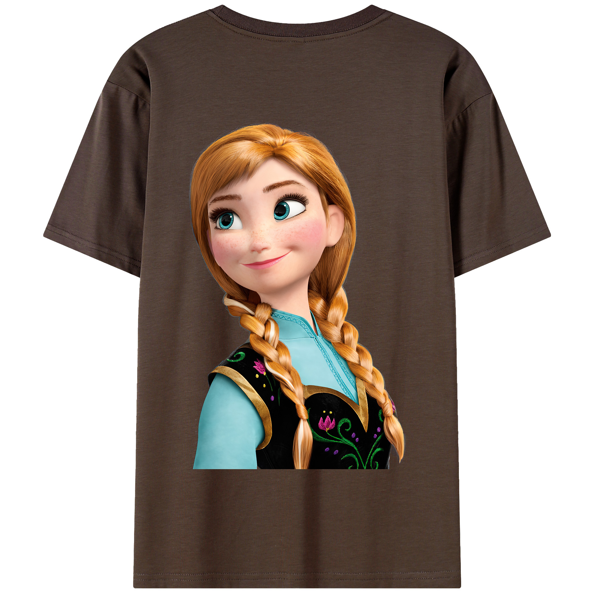 （画像用） アナと雪の女王 アンナ エルサ Frozen Anna Elsa 綿100％半袖Tシャツ（背面プリント）