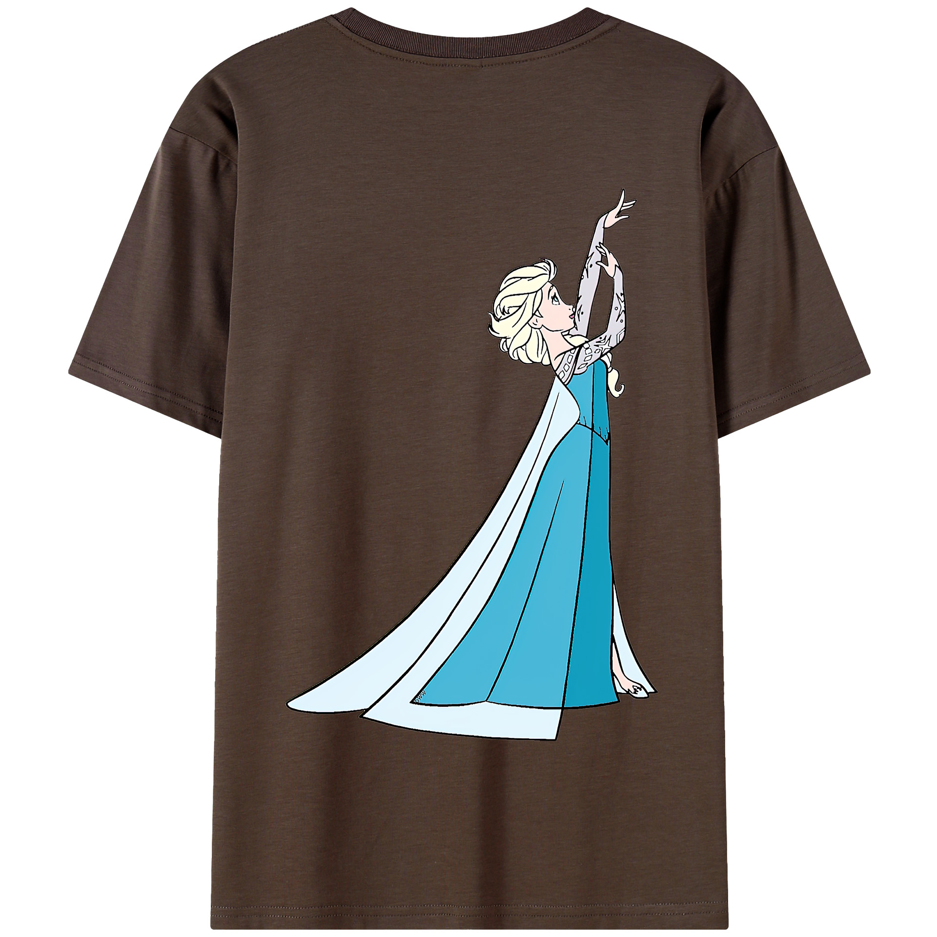 （画像用） アナと雪の女王 アンナ エルサ Frozen Anna Elsa 綿100％半袖Tシャツ（背面プリント）