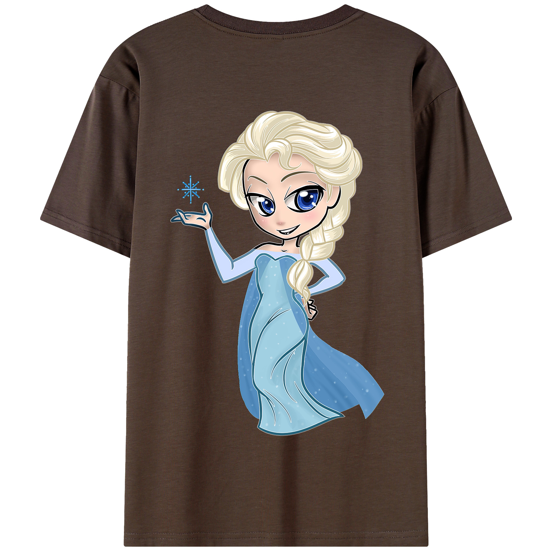 （画像用） アナと雪の女王 アンナ エルサ Frozen Anna Elsa 綿100％半袖Tシャツ（背面プリント）