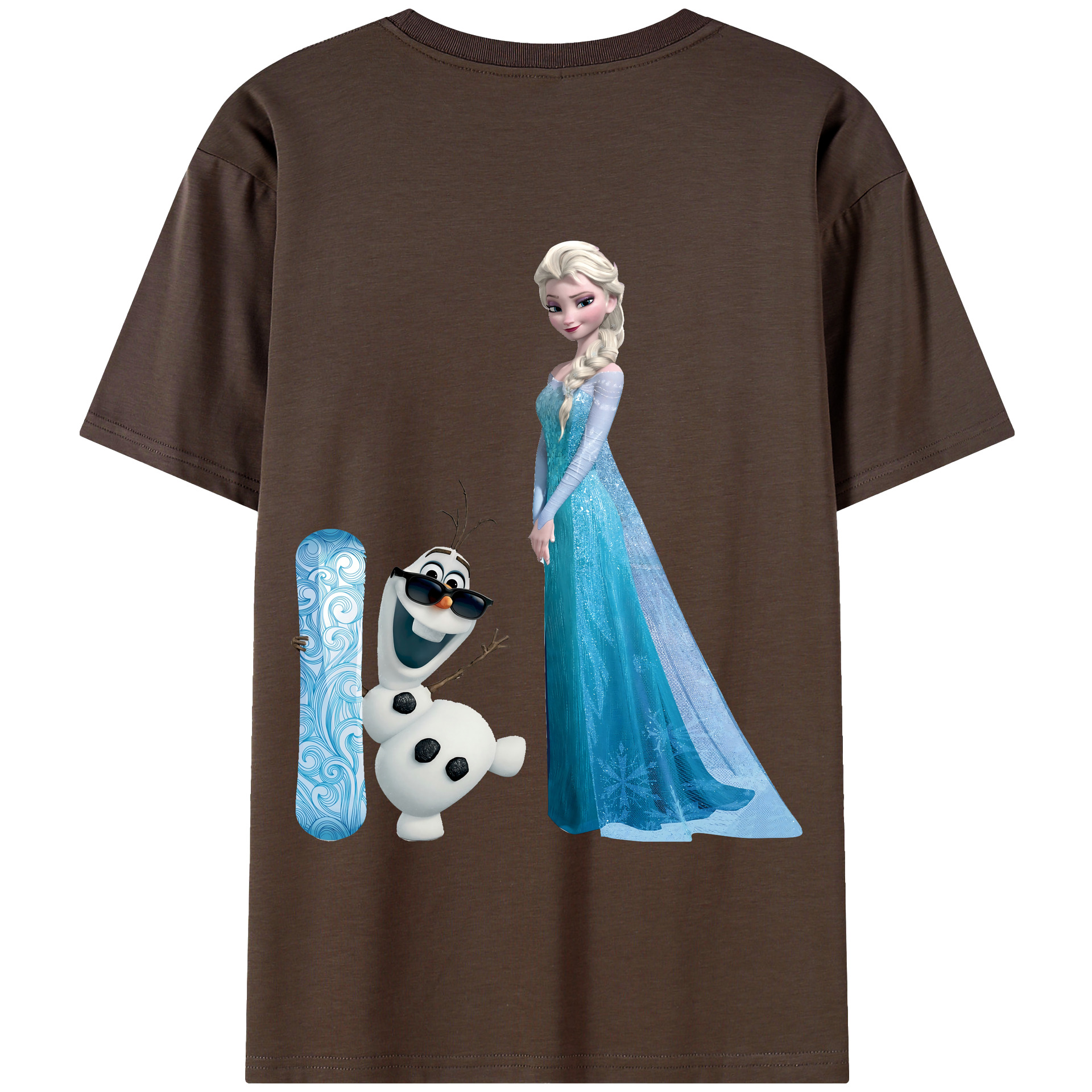 （画像用） アナと雪の女王 アンナ エルサ Frozen Anna Elsa 綿100％半袖Tシャツ（背面プリント）