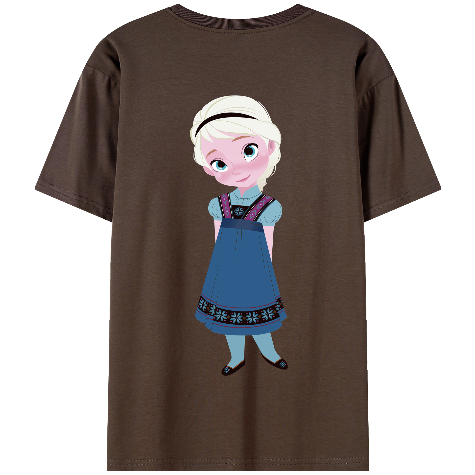 （画像用） アナと雪の女王 アンナ エルサ Frozen Anna Elsa 綿100％半袖Tシャツ（背面プリント）