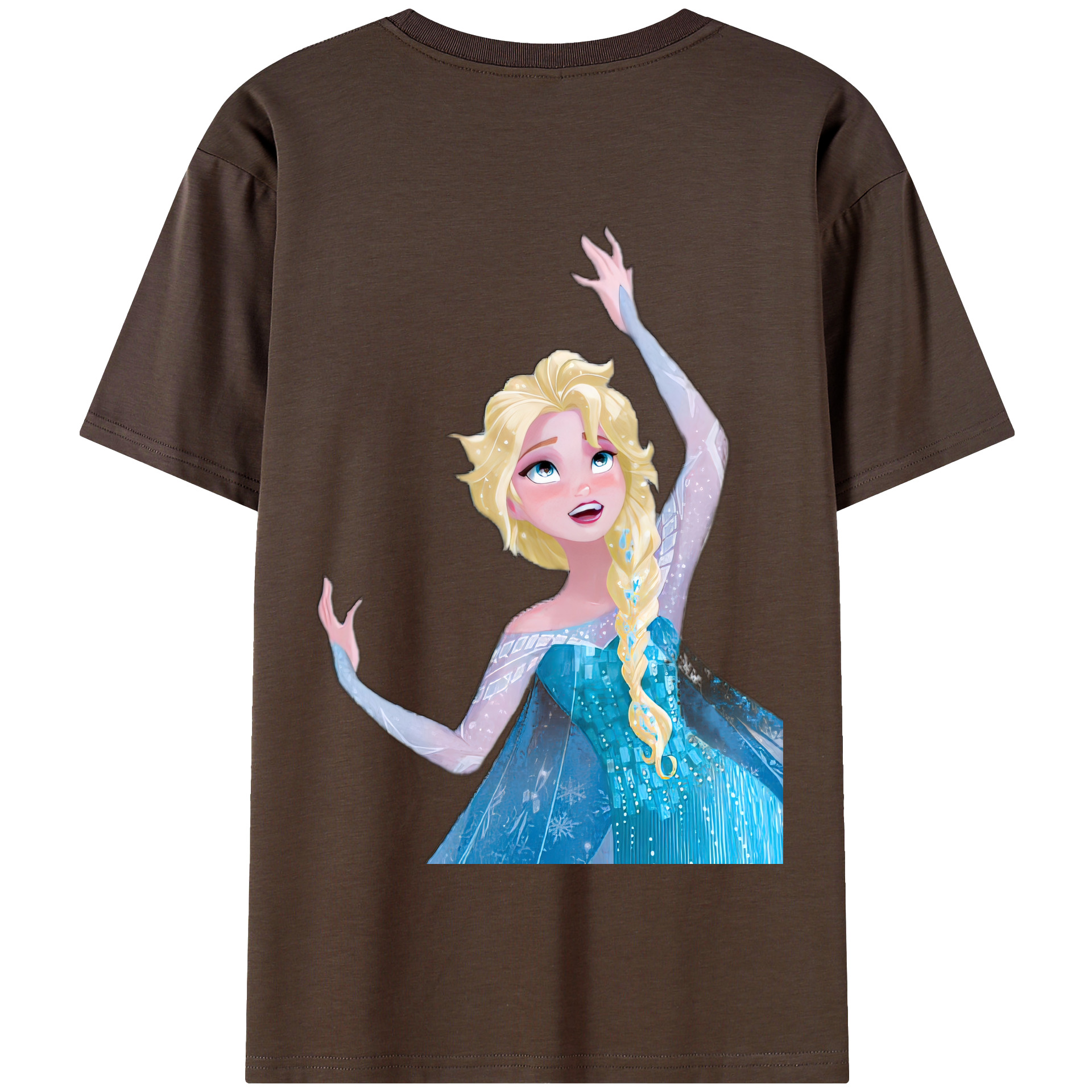 （画像用） アナと雪の女王 アンナ エルサ Frozen Anna Elsa 綿100％半袖Tシャツ（背面プリント）