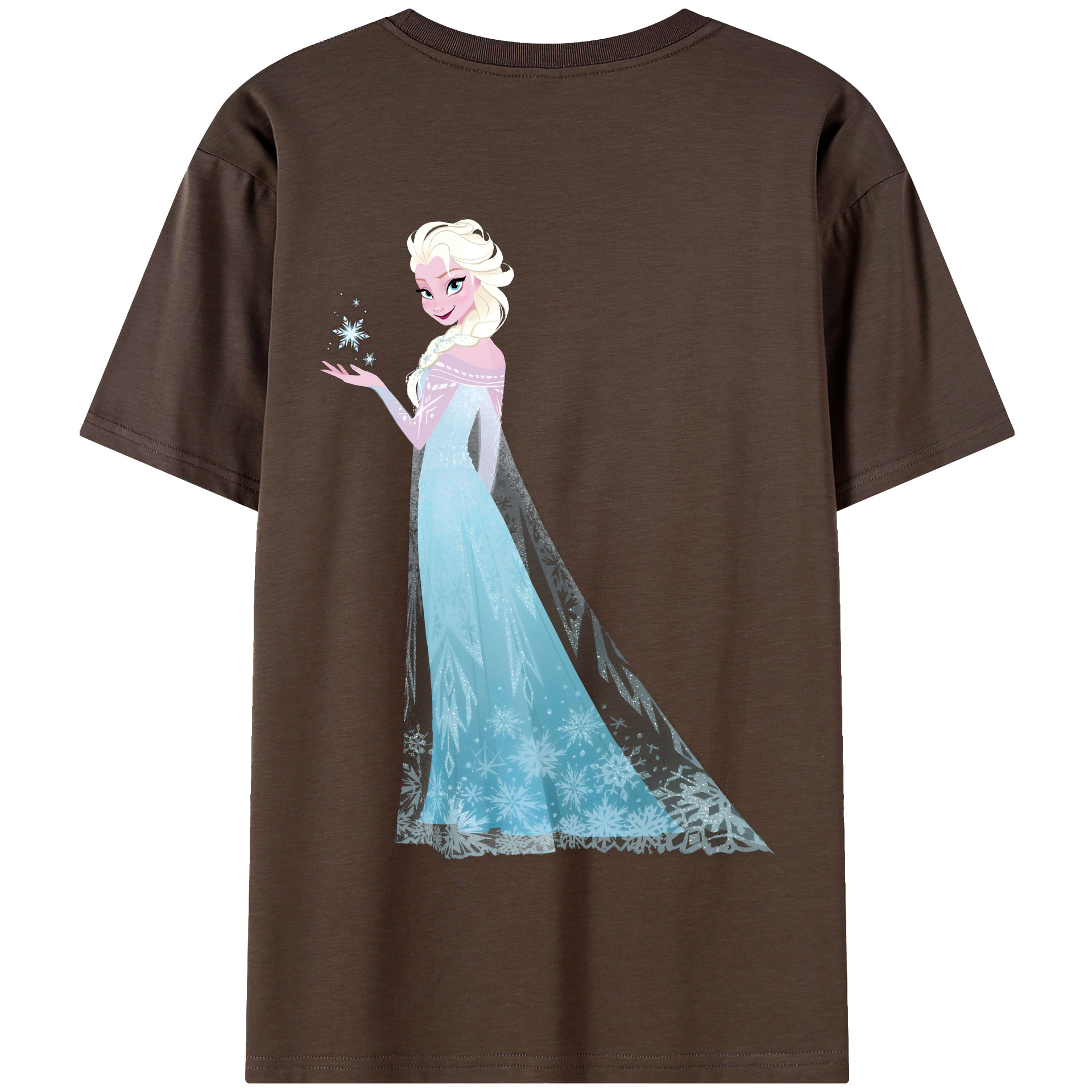 （画像用） アナと雪の女王 アンナ エルサ Frozen Anna Elsa 綿100％半袖Tシャツ（背面プリント）